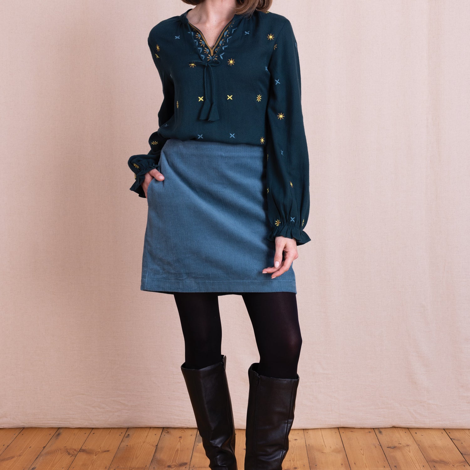 AW26 Chunky Cord Mini Skirt - Duck