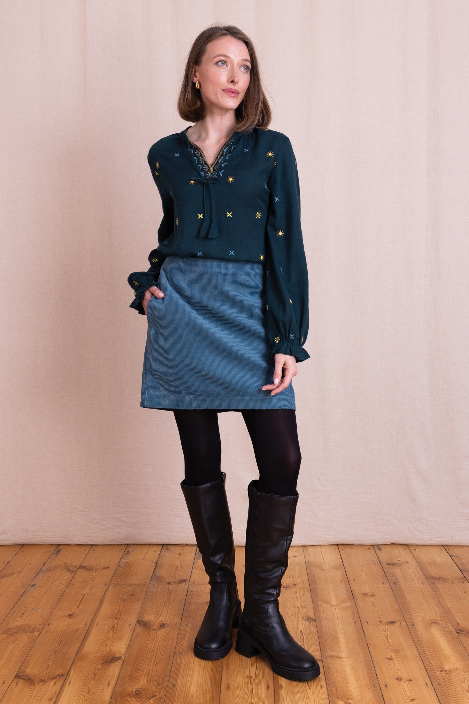 AW26 Chunky Cord Mini Skirt - Duck
