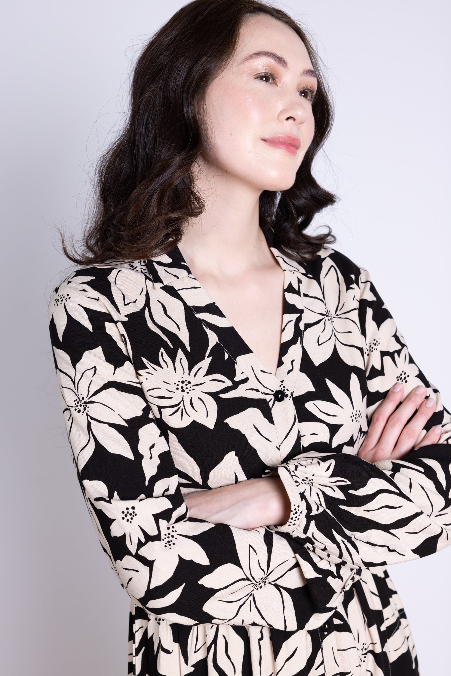 AW25 Tiered Midi Shirtdress - Black