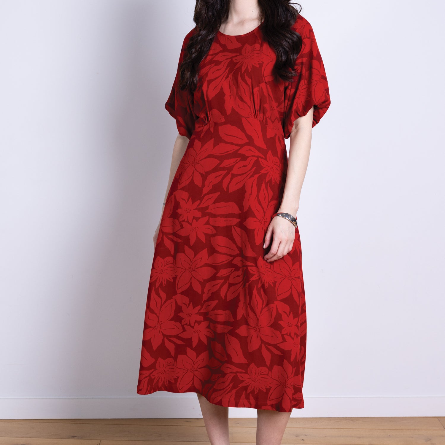 AW25 Puff Sleeve Dress - Burgundy