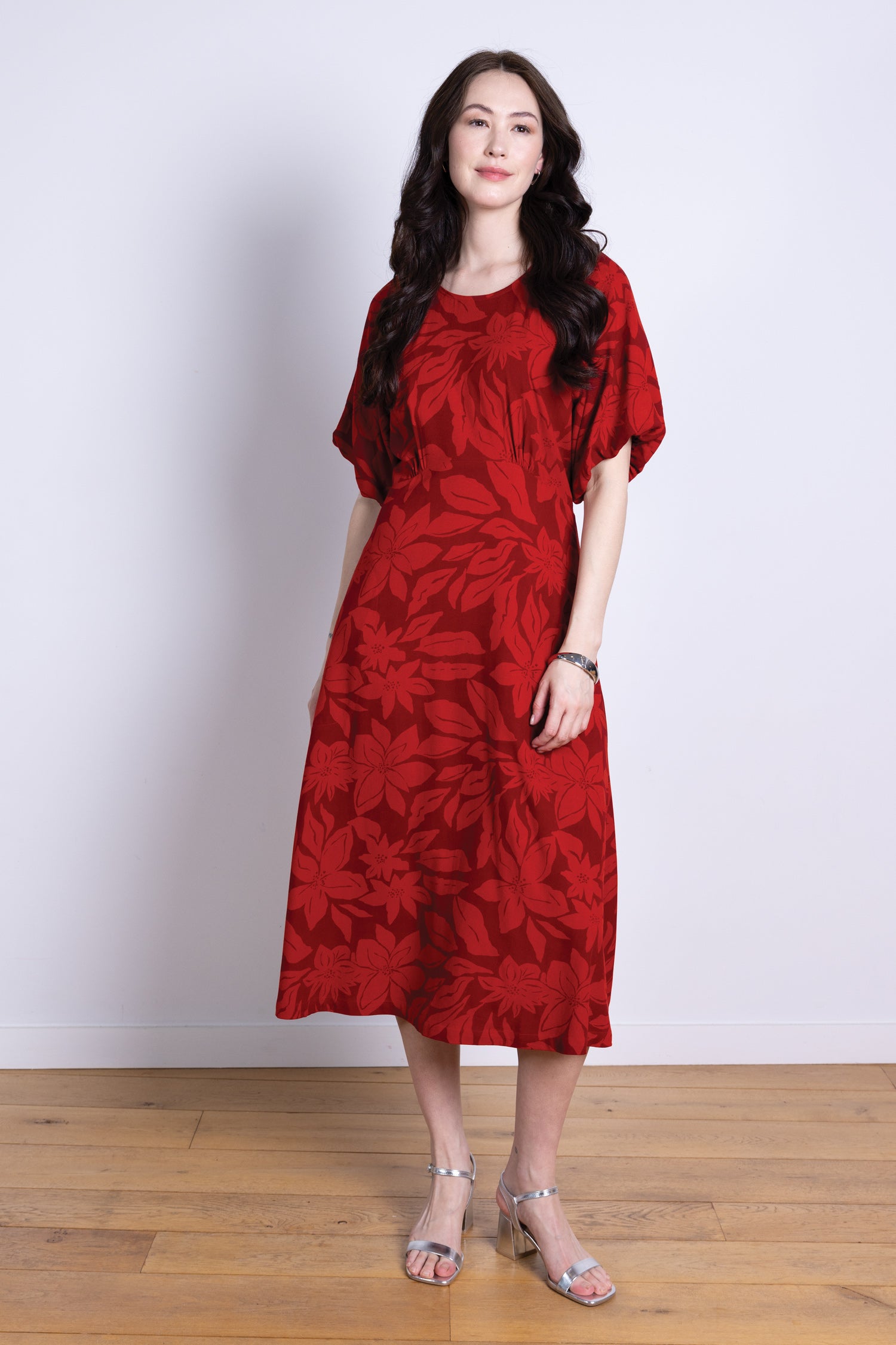 AW25 Puff Sleeve Dress - Burgundy