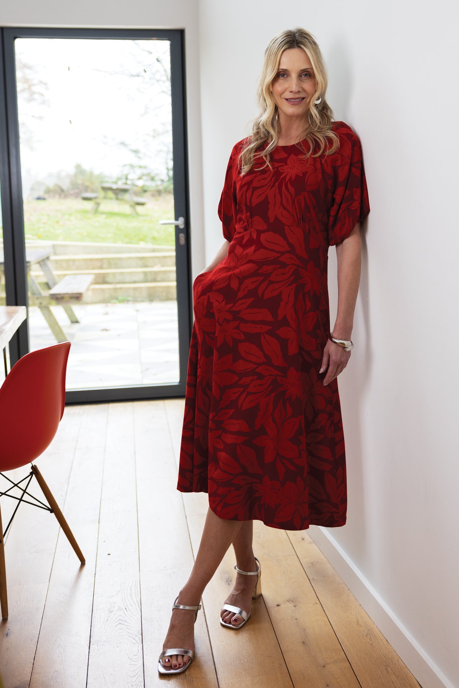 AW25 Puff Sleeve Dress - Burgundy