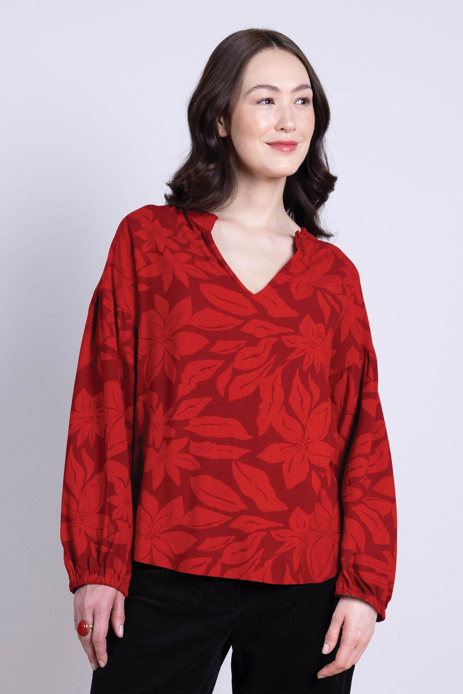 AW25 Smock Top - Burgundy