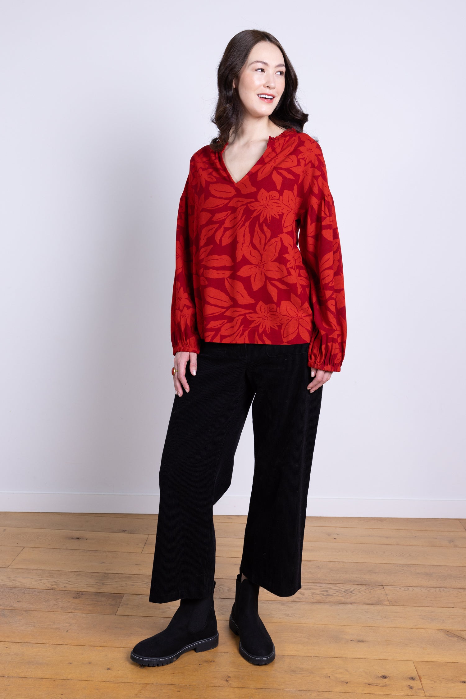AW25 Smock Top - Burgundy
