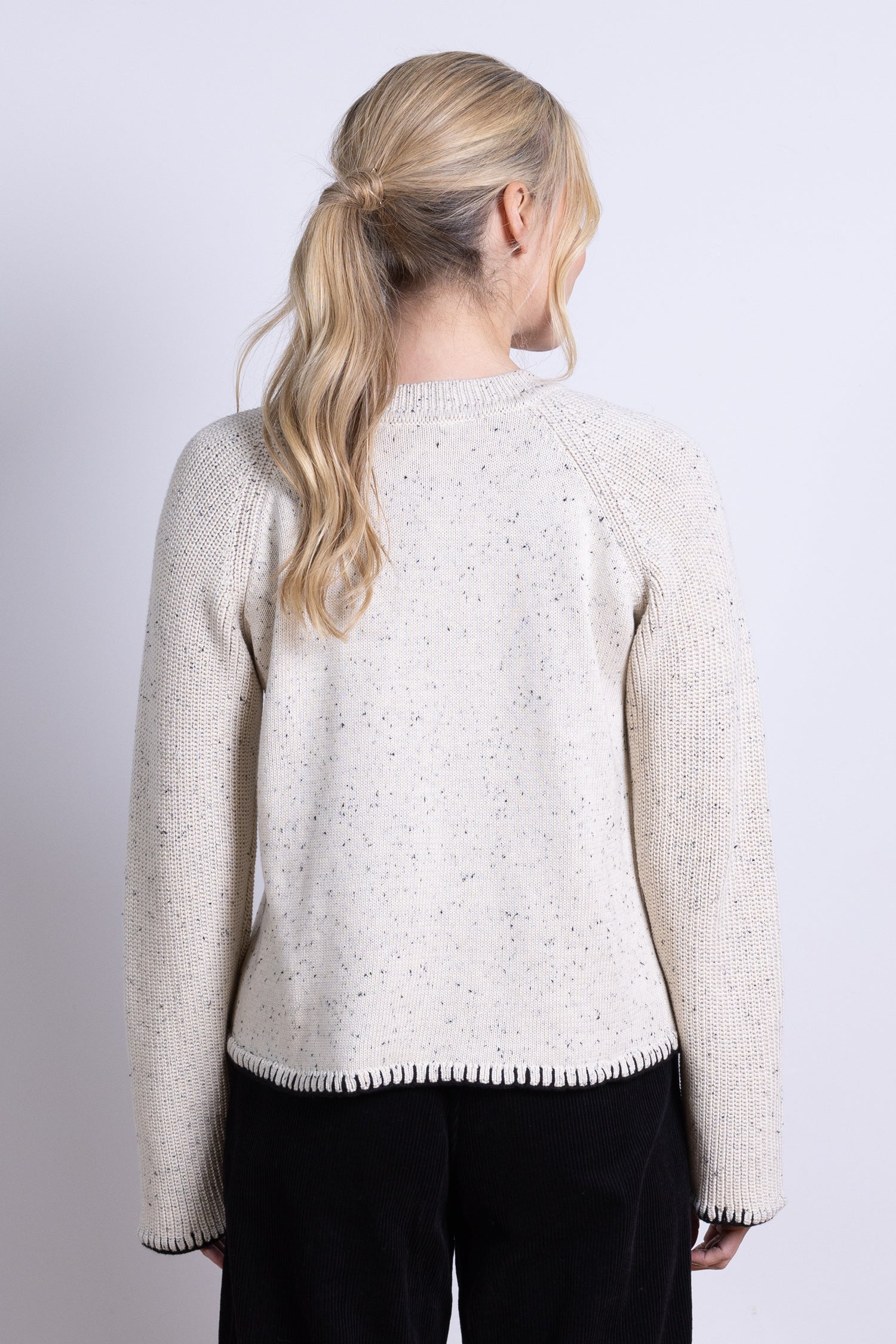 AW25 Ribbed Sleeve Jumper - Ivory
