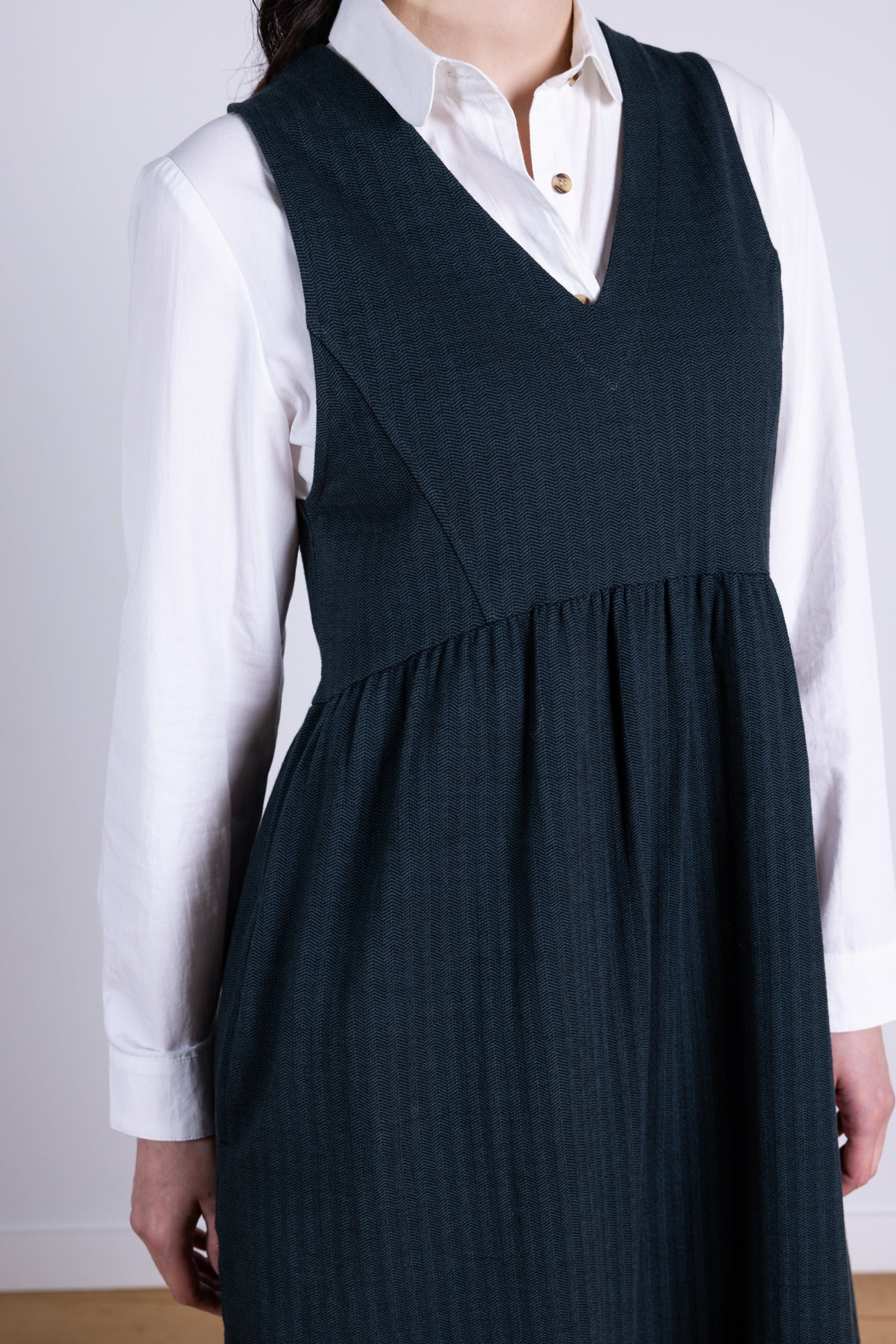 AW25 Jersey Pinafore Dress - Midnight