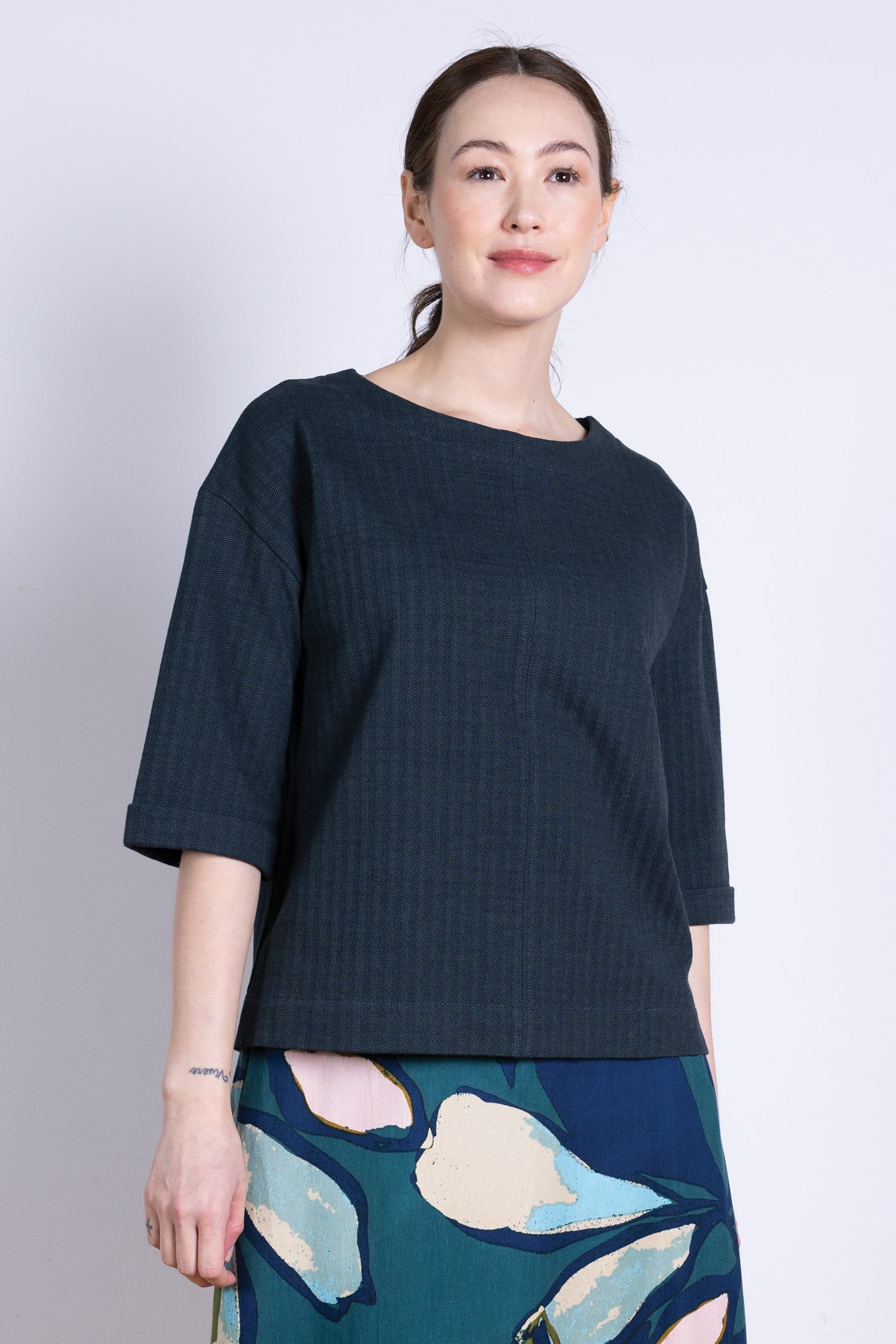 AW25 Dropped Shoulder Top - Midnight