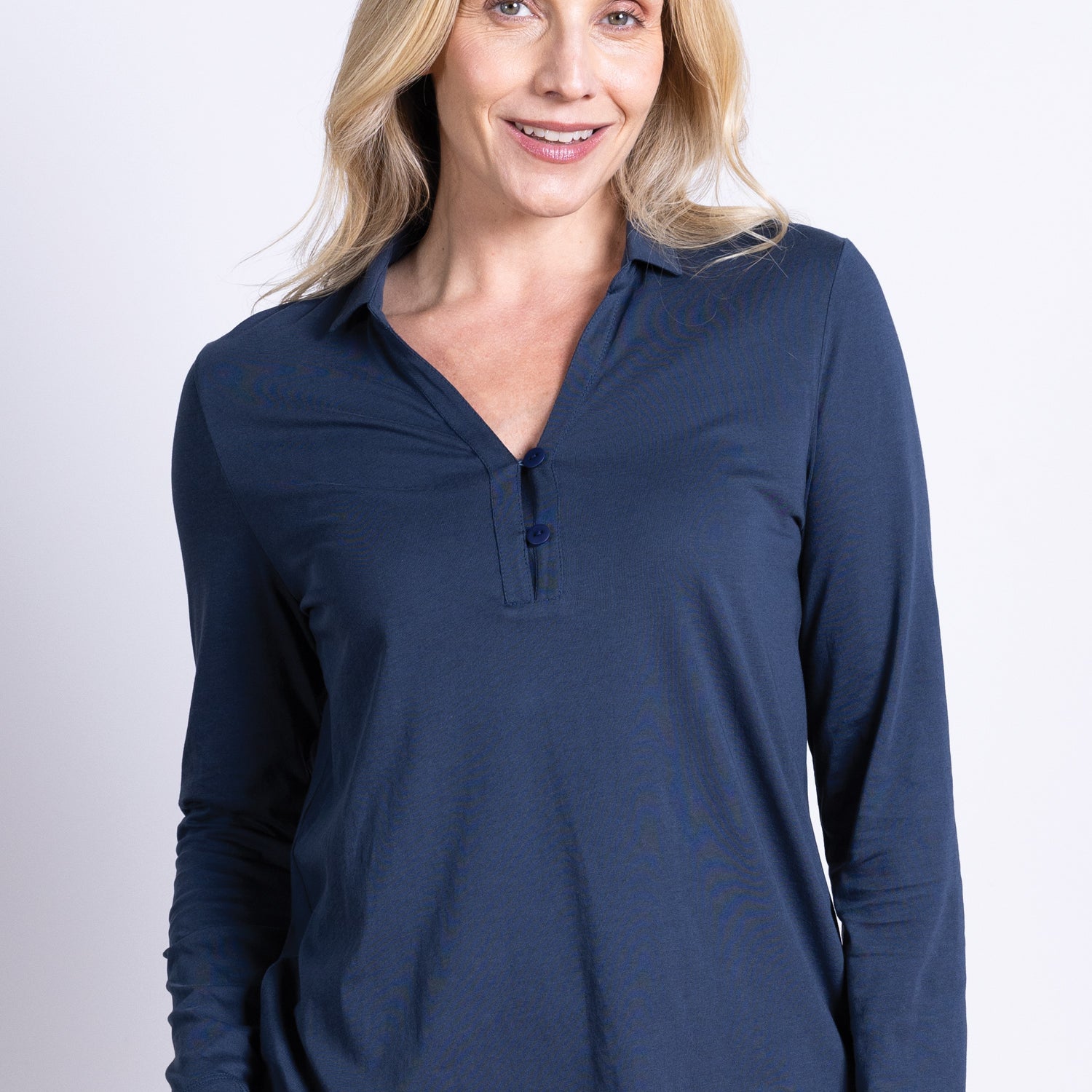 AW25 Collared Jersey Top - Oxford