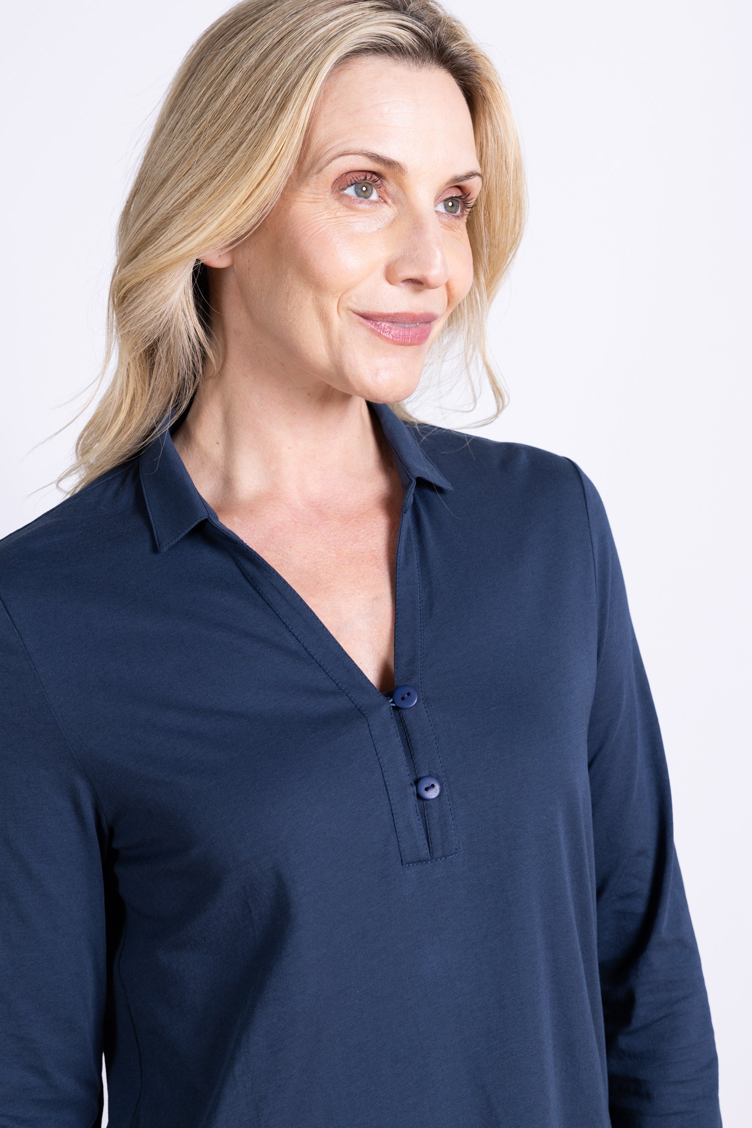 AW25 Collared Jersey Top - Oxford