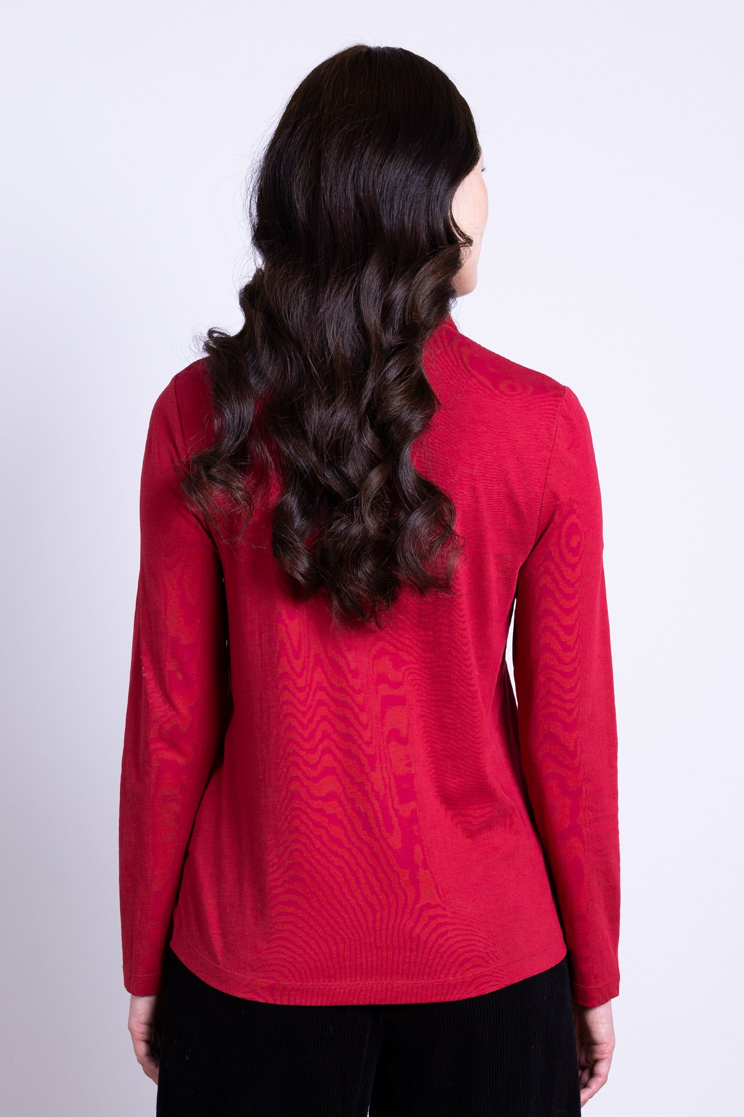 AW25 Collared Jersey Top - Scarlet