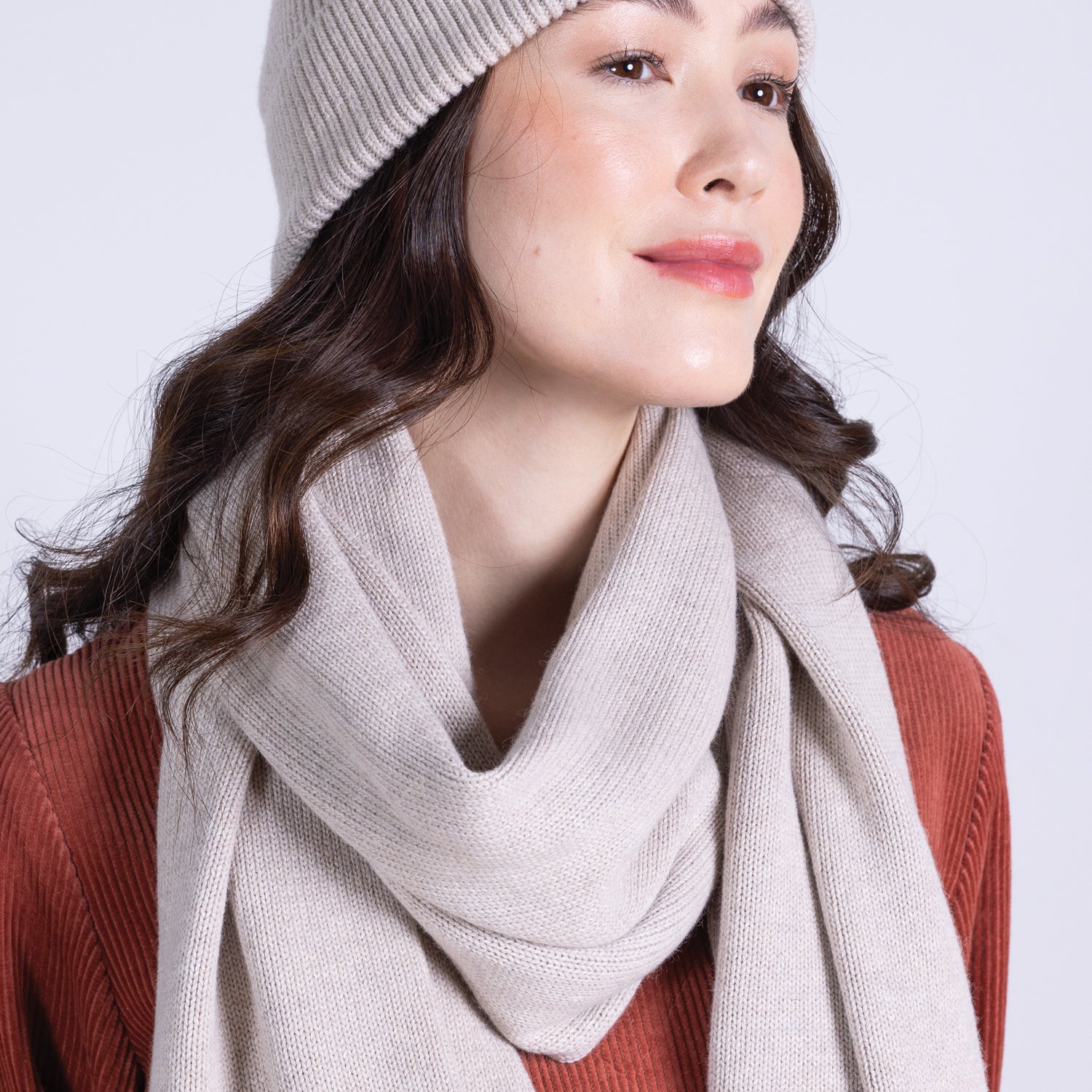 AW25 Plain Knitted Hat - Sand