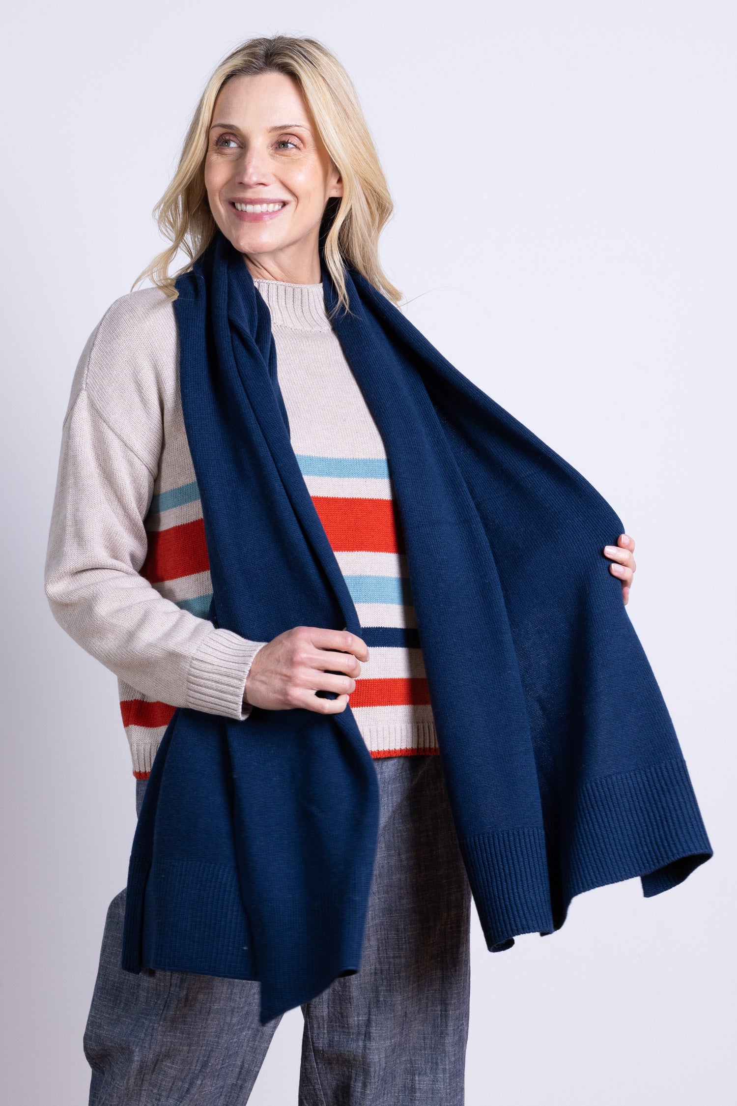 AW25 Plain Knitted Scarf - Thunder