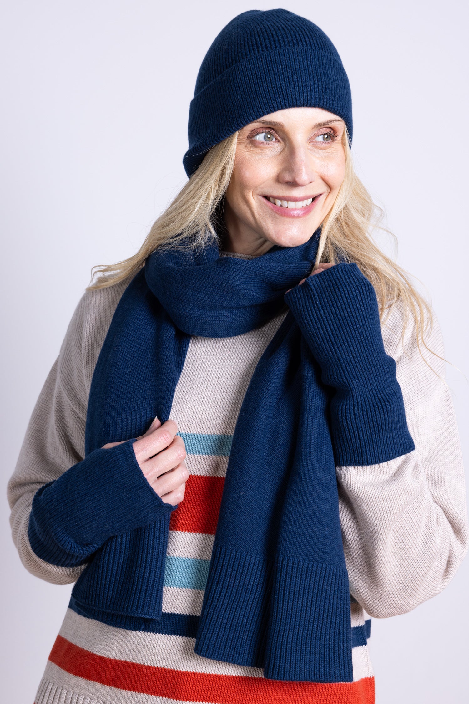 AW25 Plain Knitted Scarf - Thunder