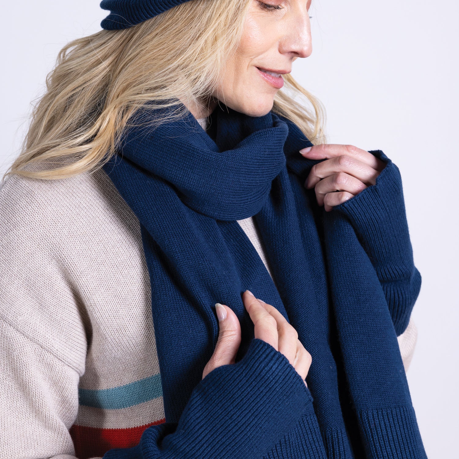 AW25 Plain Knitted fingerless gloves - Thunder