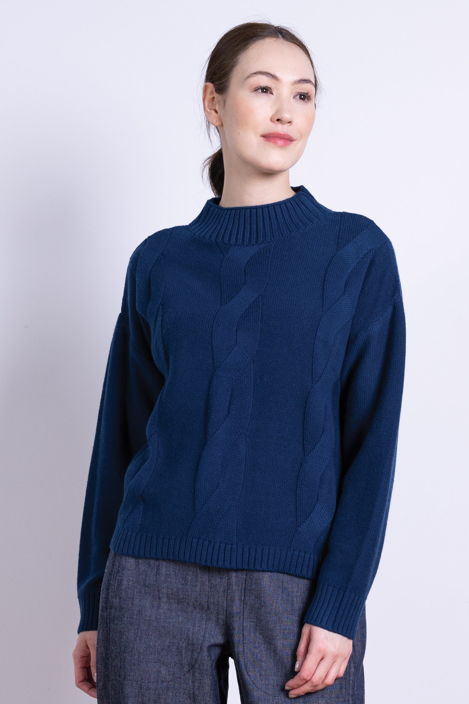 AW25 Cable Knit Jumper - Thunder
