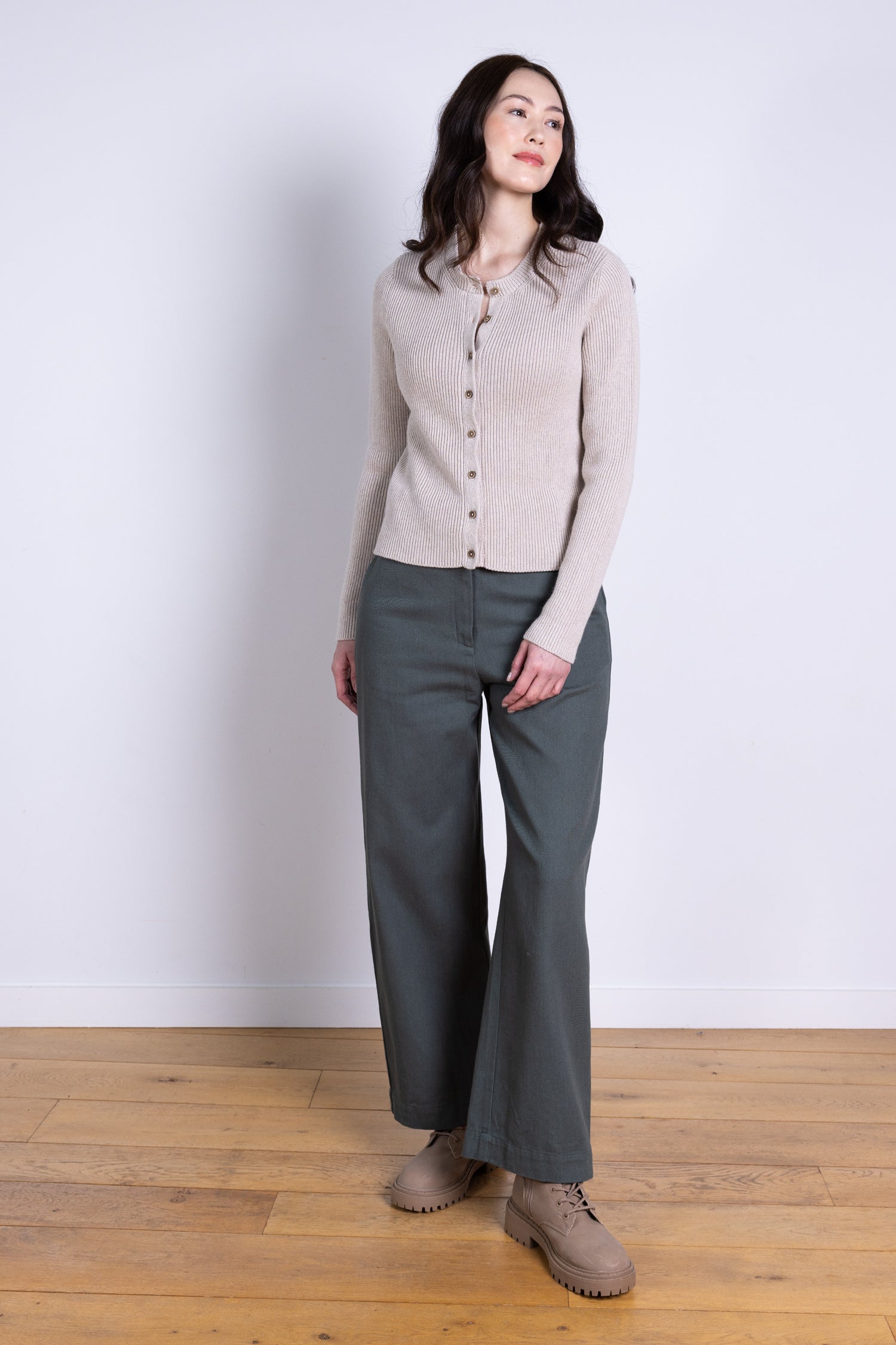 AW25 Button Through Cardi - Sand