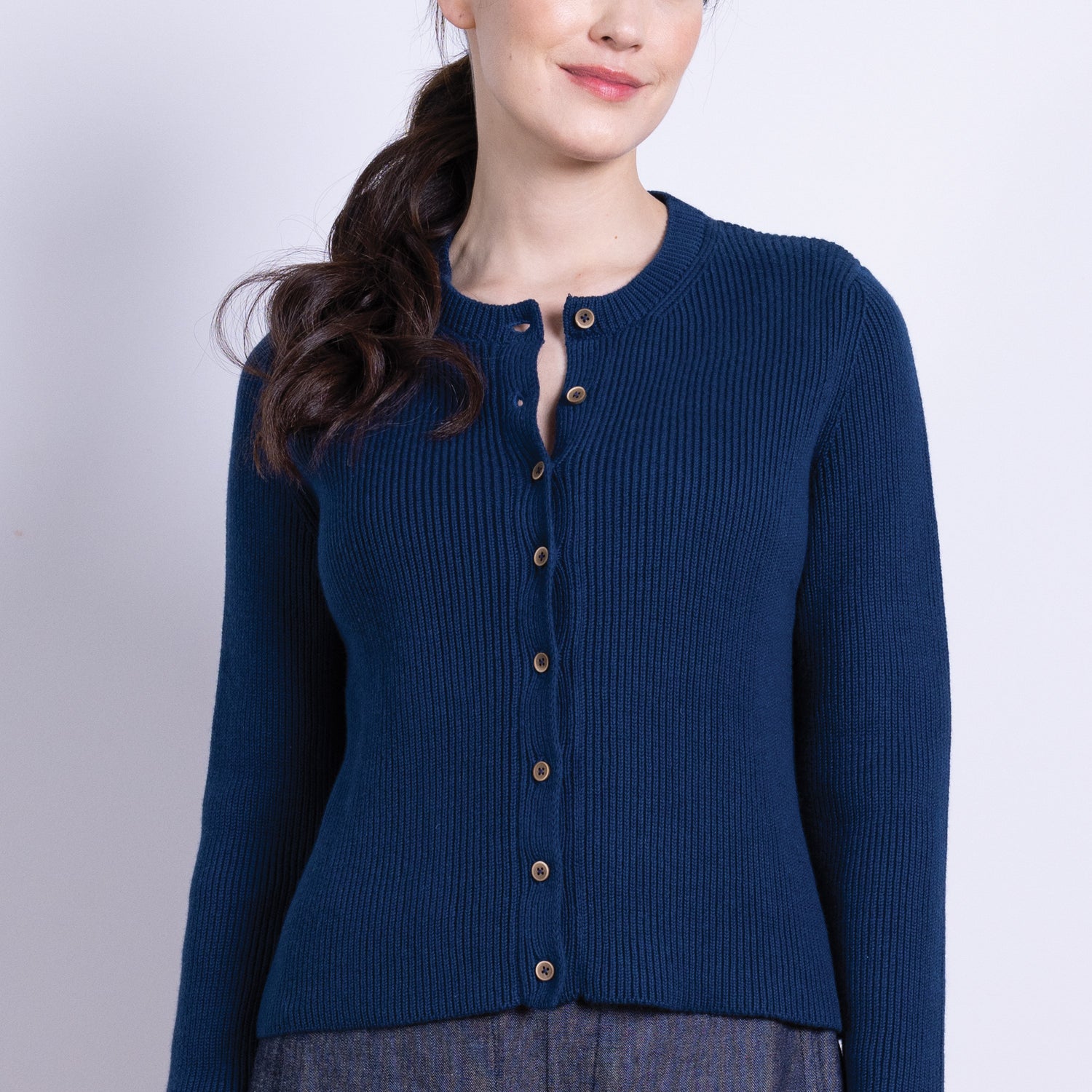 AW25 Button Through Cardi - Thunder