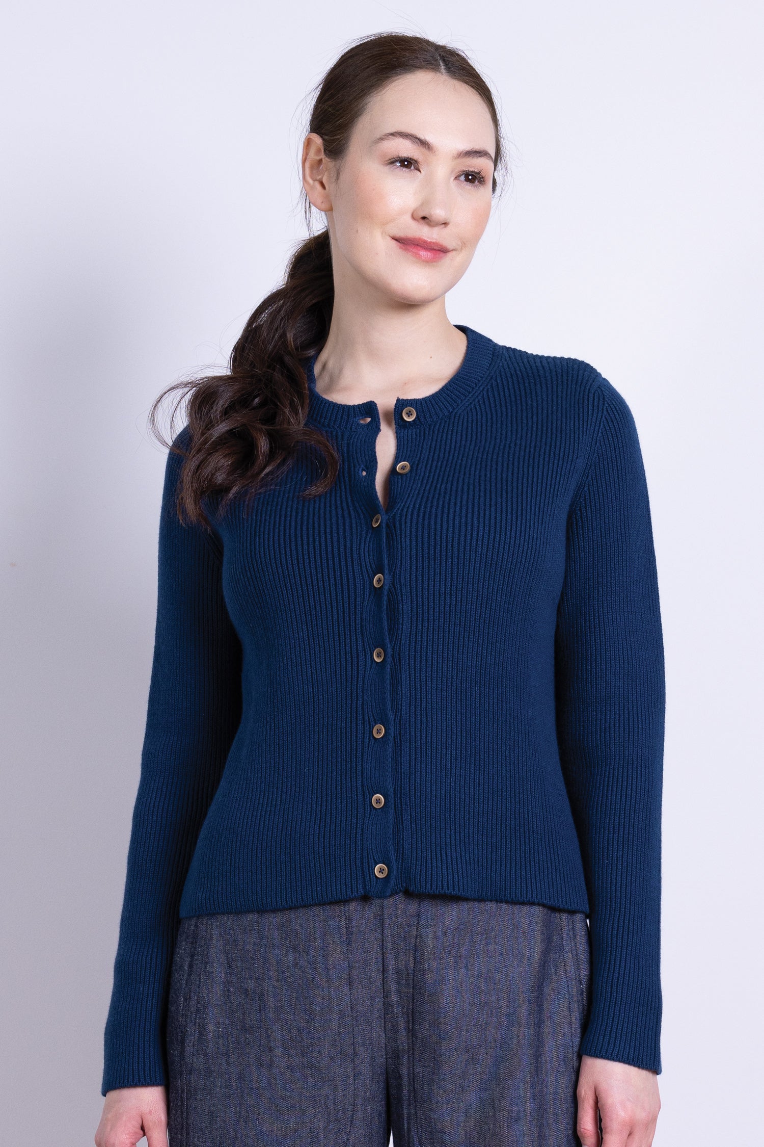 AW25 Button Through Cardi - Thunder