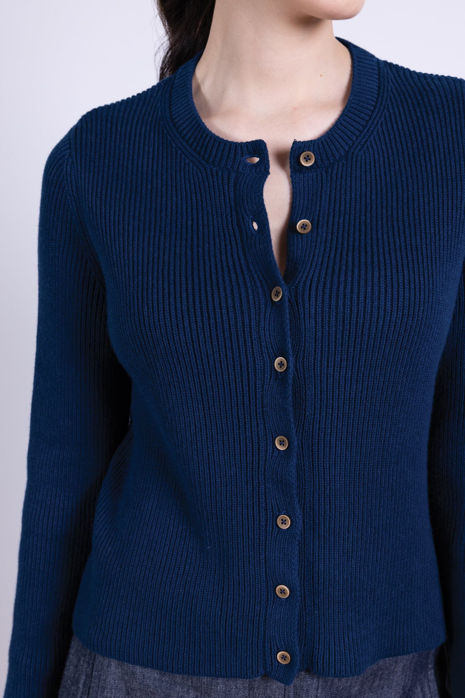 AW25 Button Through Cardi - Thunder