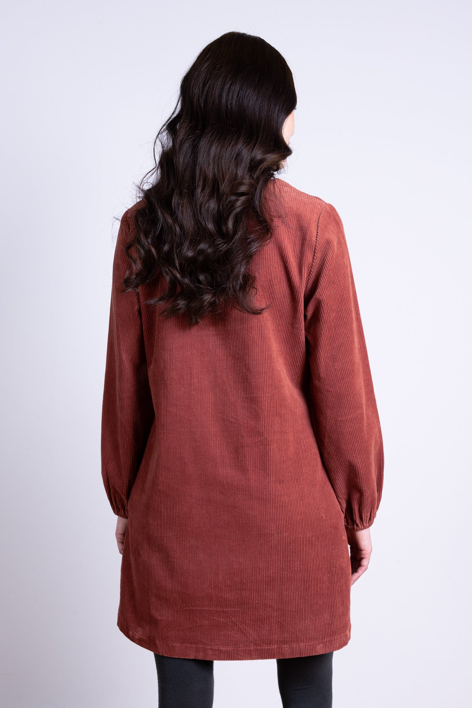AW25 Gathered Cuff Tunic Dress - Rose