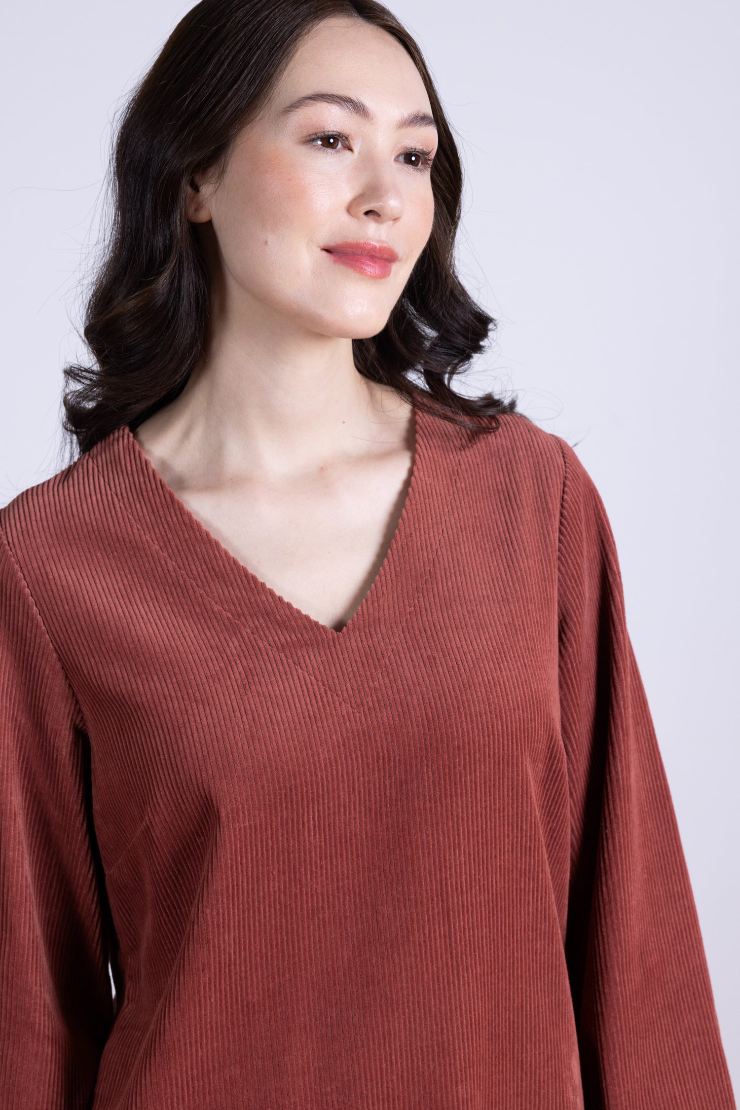 AW25 Gathered Cuff Tunic Dress - Rose