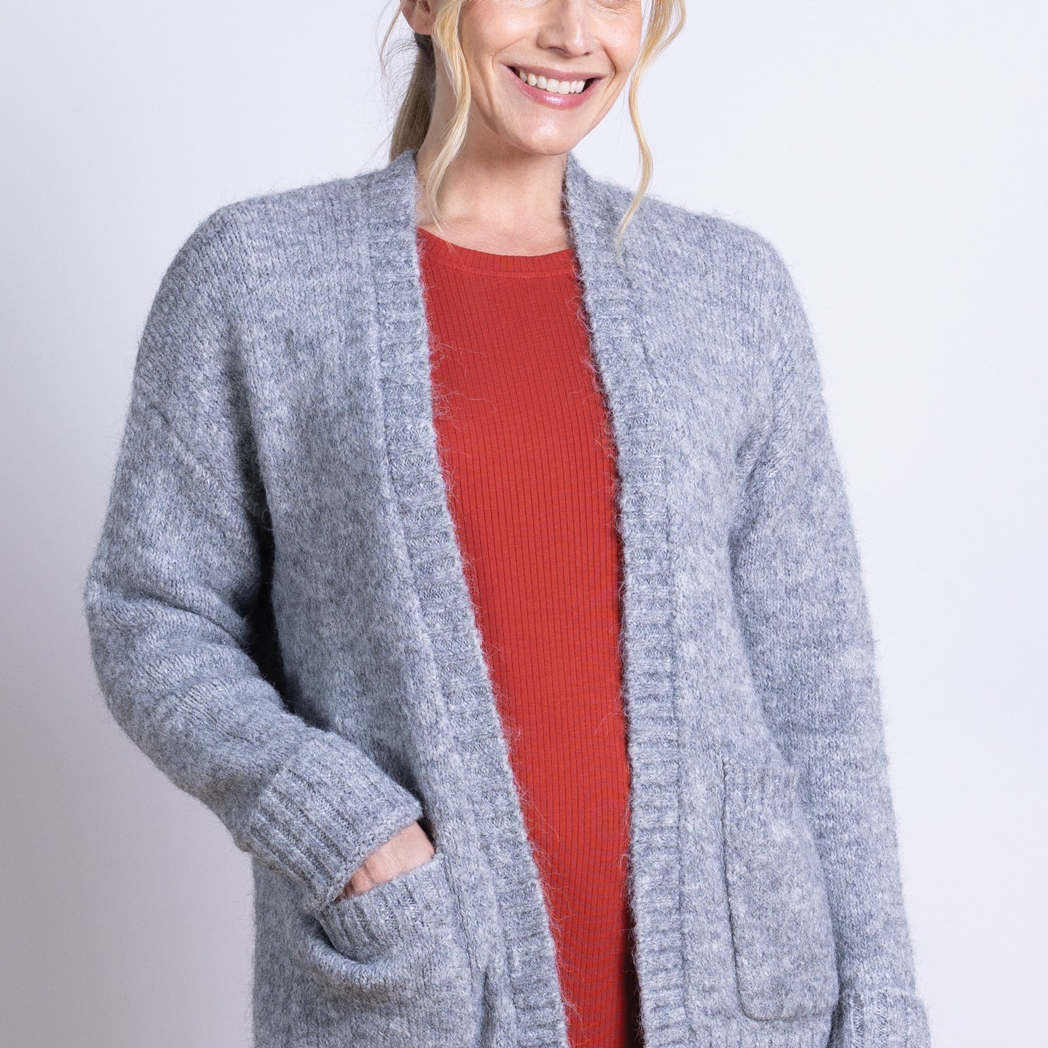 AW25 Edge to Edge Cardi - Grey