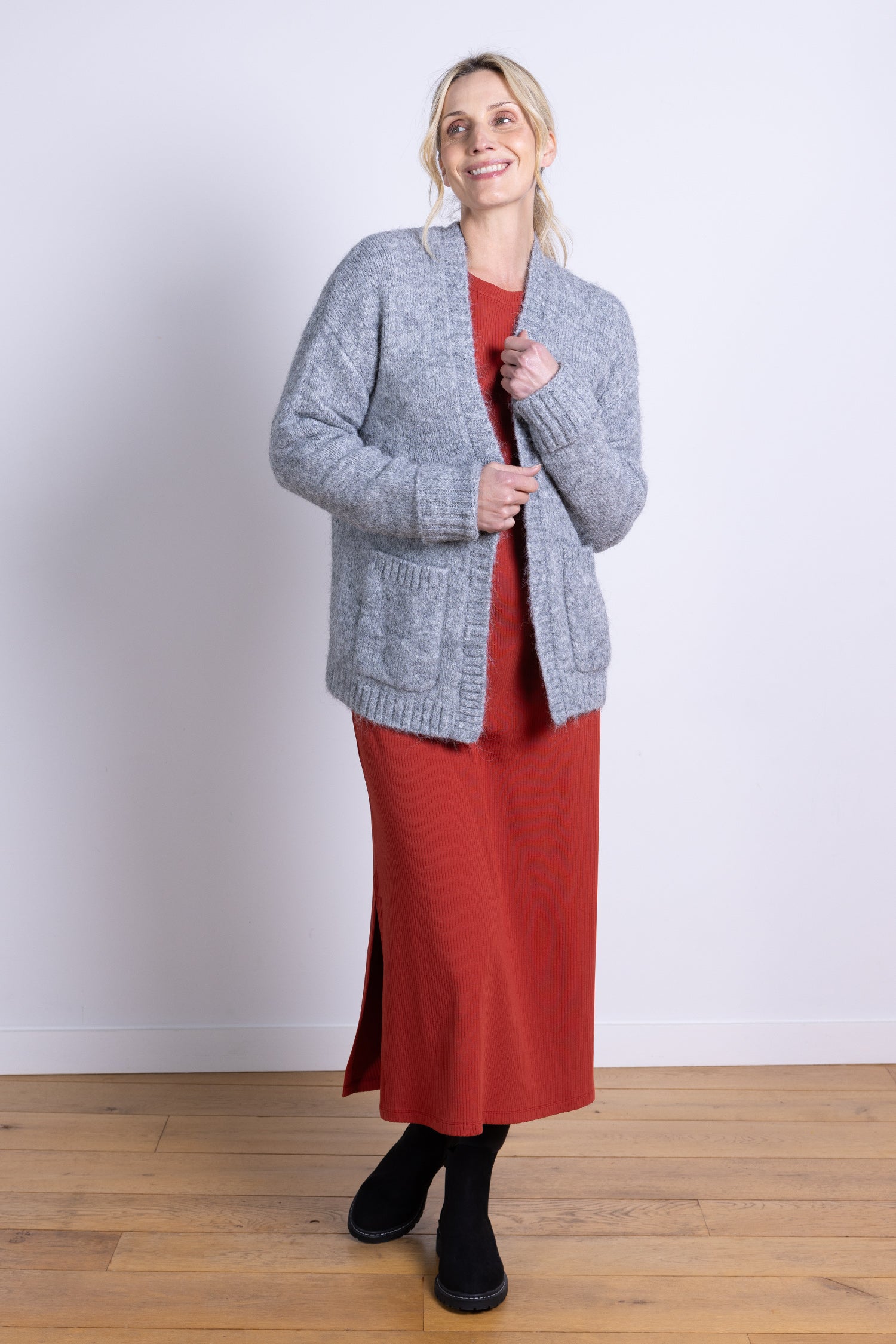 AW25 Edge to Edge Cardi - Grey