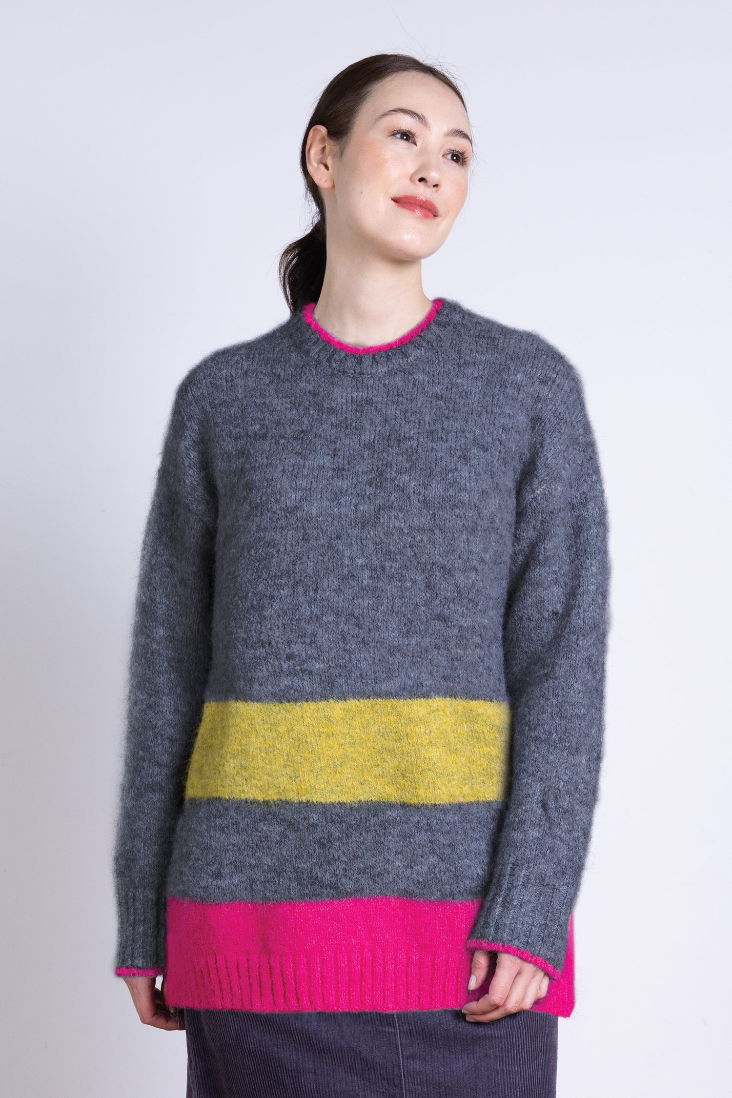 AW25 Block Stripe Longline Jumper - Bright