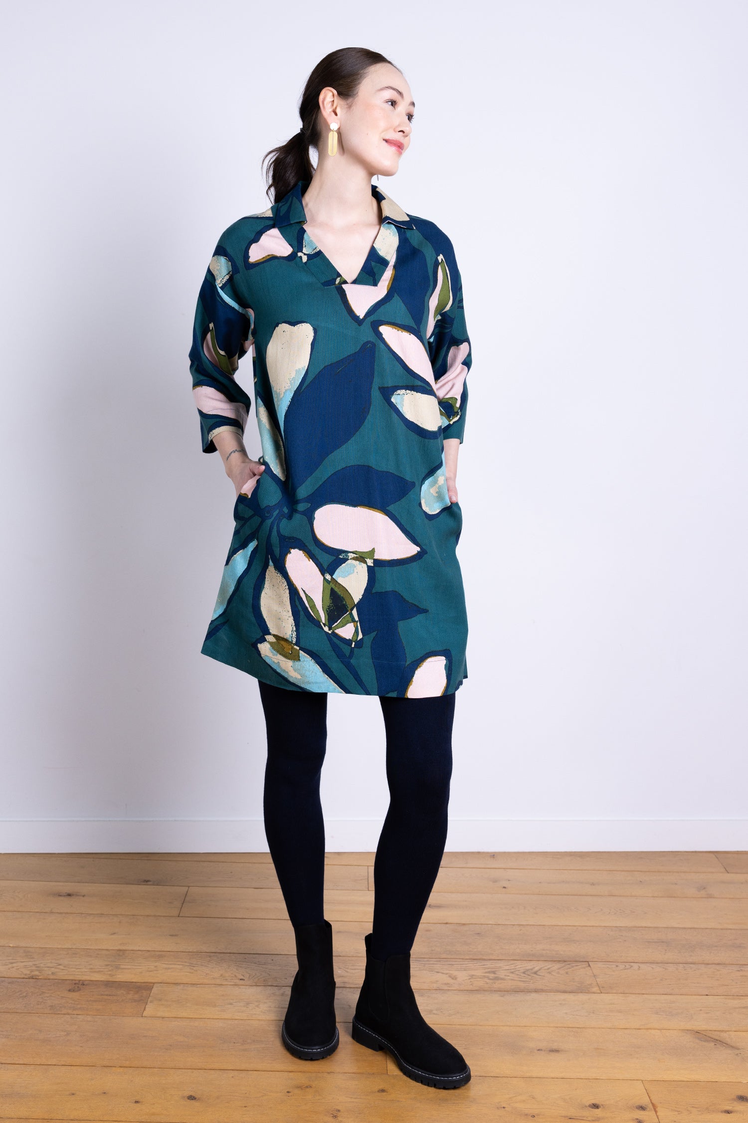 AW25 Collared Tunic Dress - Nordic