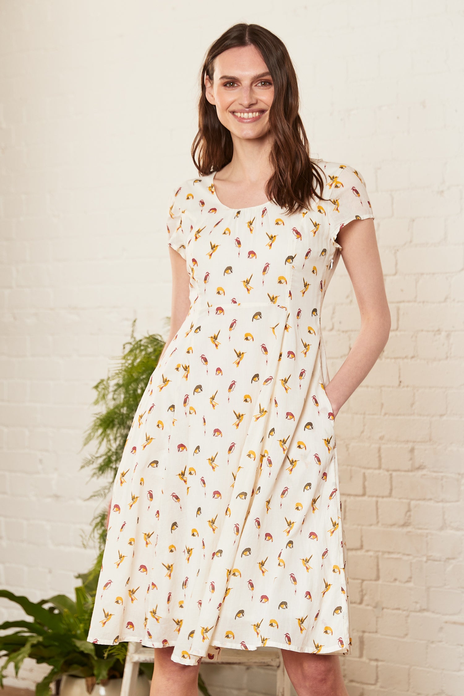 Hummingbird BCI Cotton Fit and Flare Dress