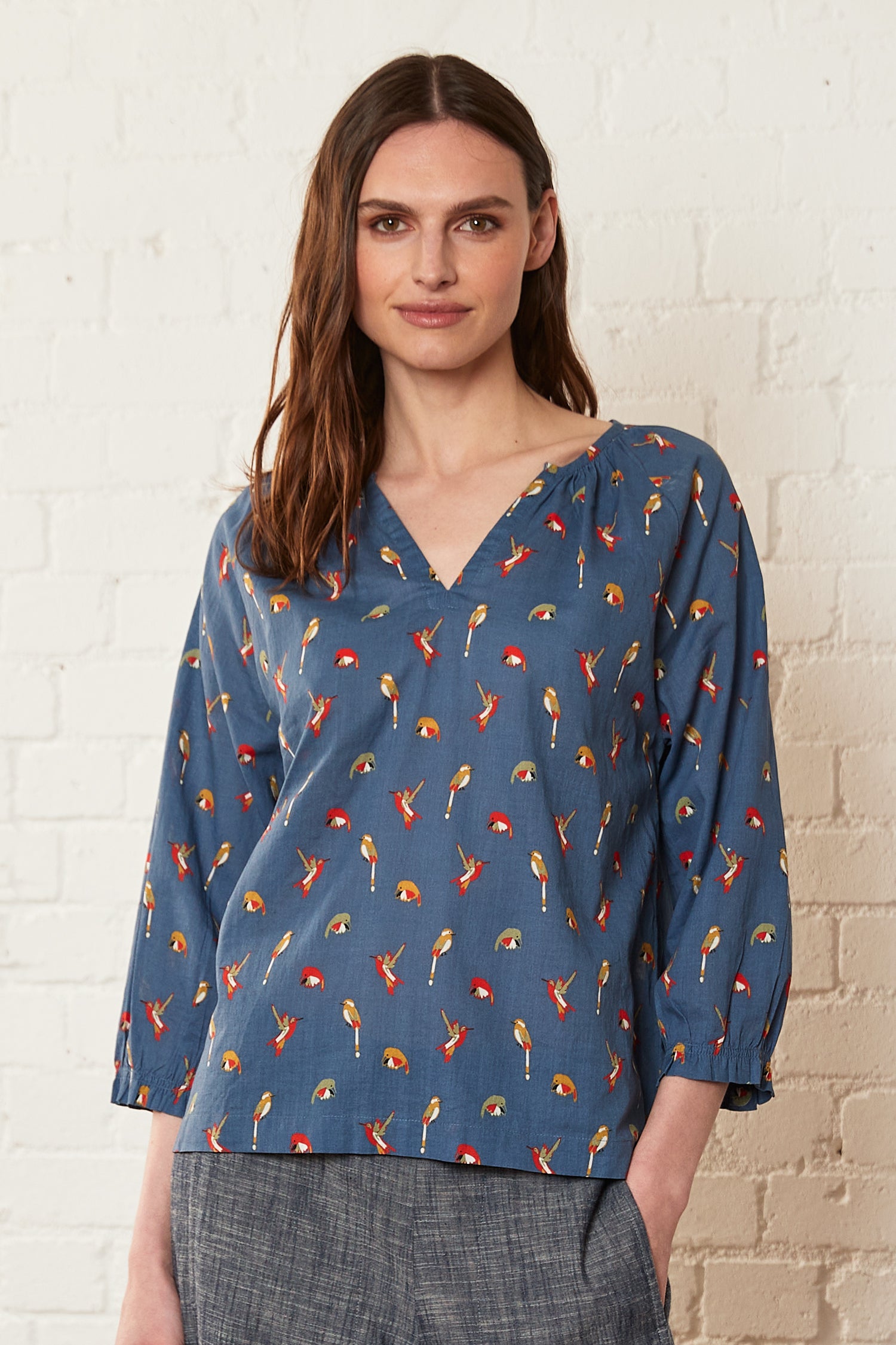 Hummingbird Cotton Floaty Top