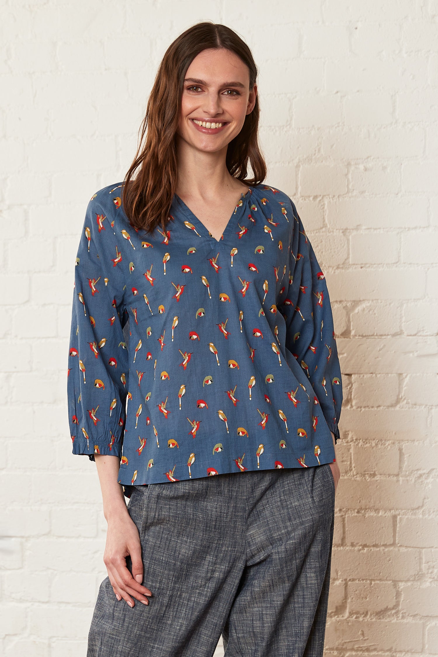 Hummingbird Cotton Floaty Top