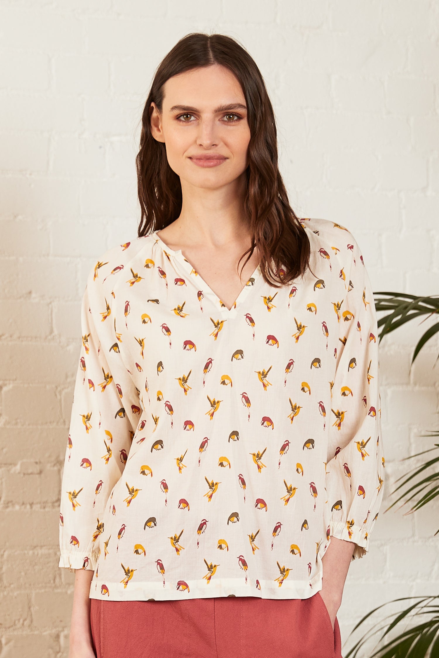 Hummingbird Cotton Floaty Top