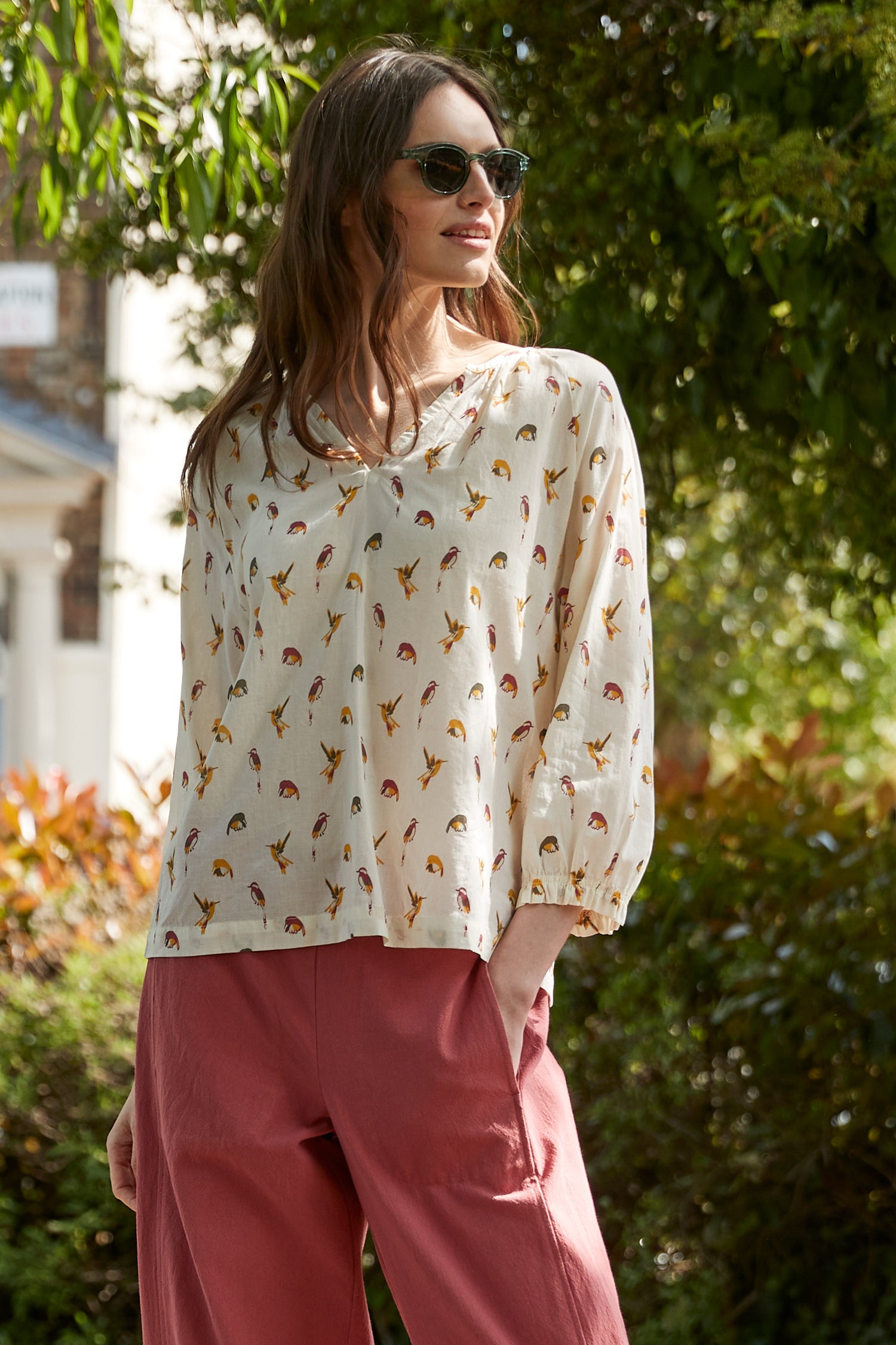 Hummingbird Cotton Floaty Top