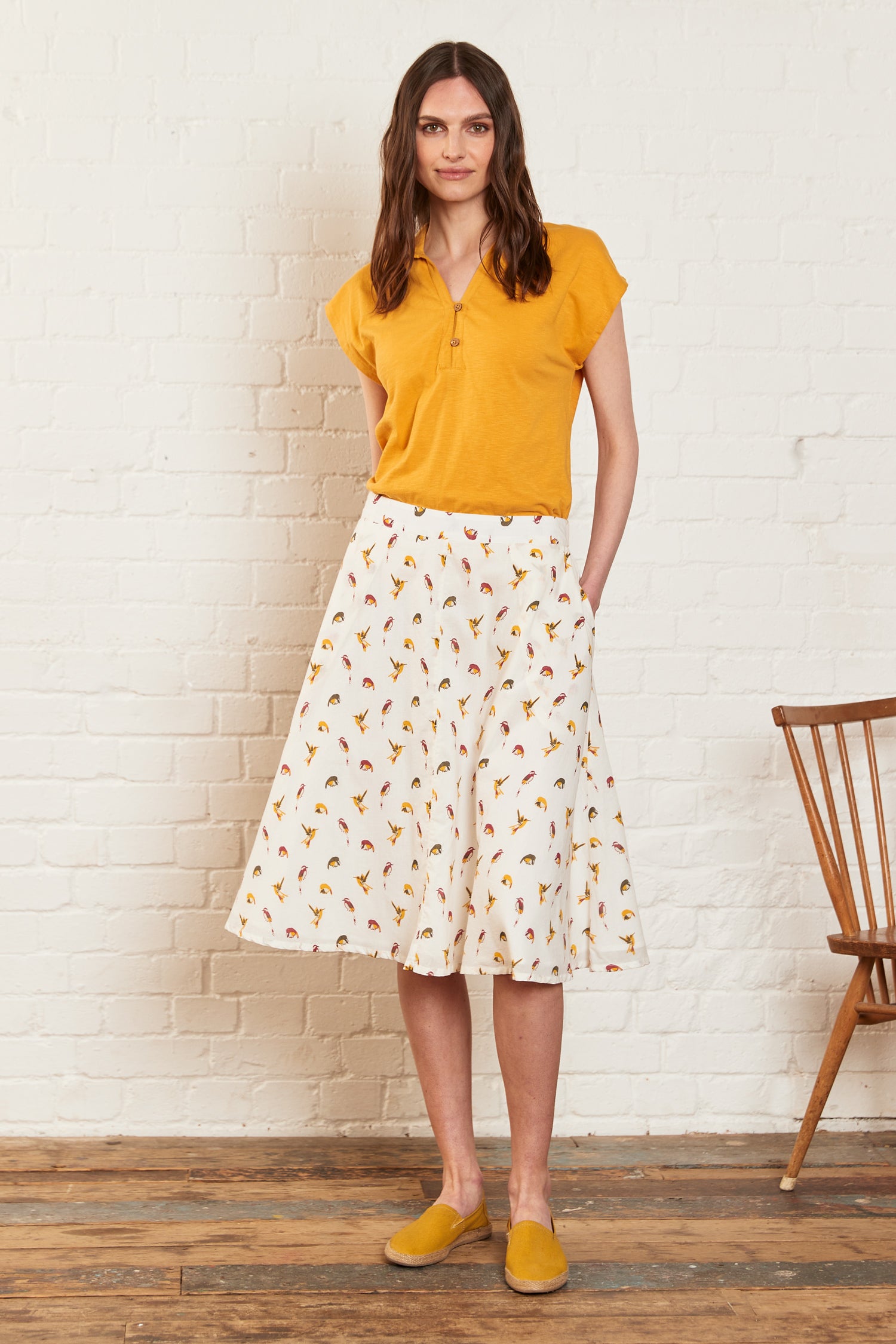 Hummingbird Cotton Skirt