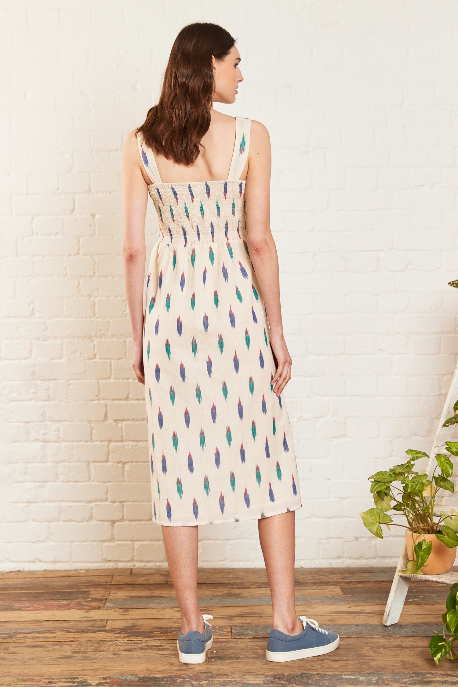 Cotton Ikat Midi Sun Dress