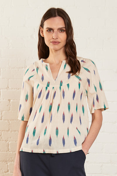 Ikat Cotton Floaty Top