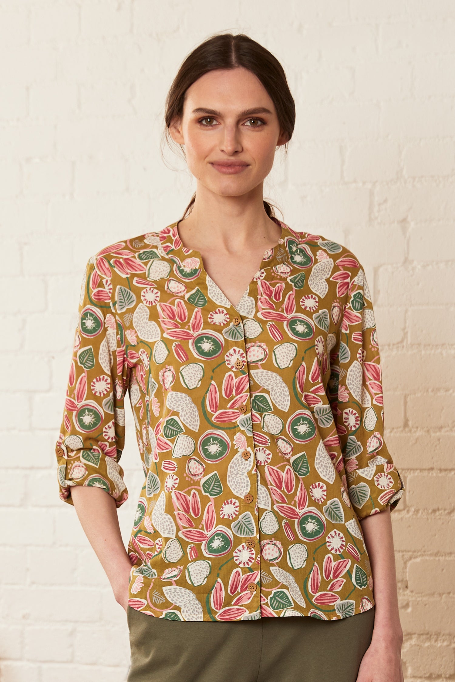 GOTS Organic Cotton Kiwi Print Shirt