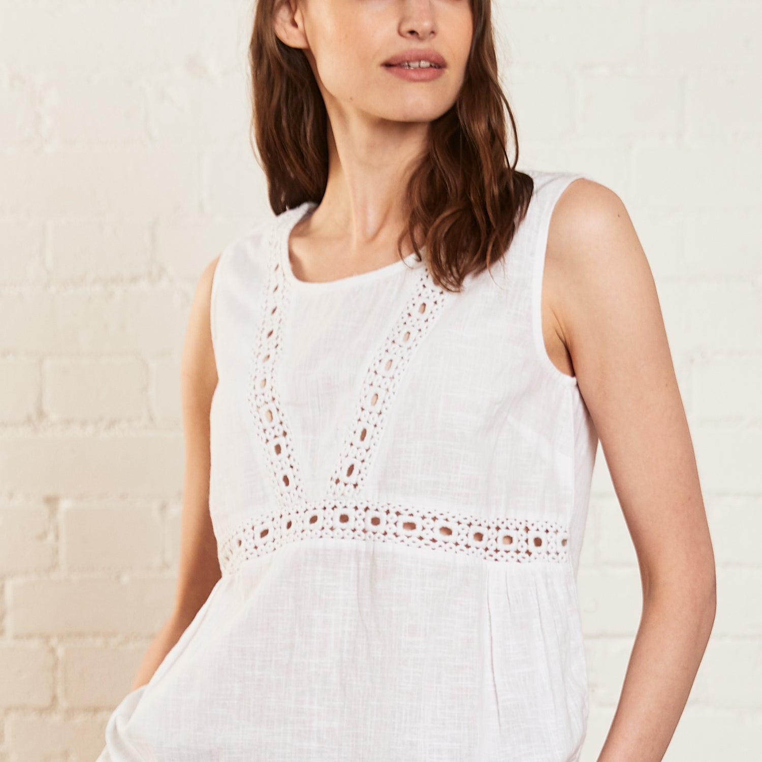 Cotton Lace Vest Top