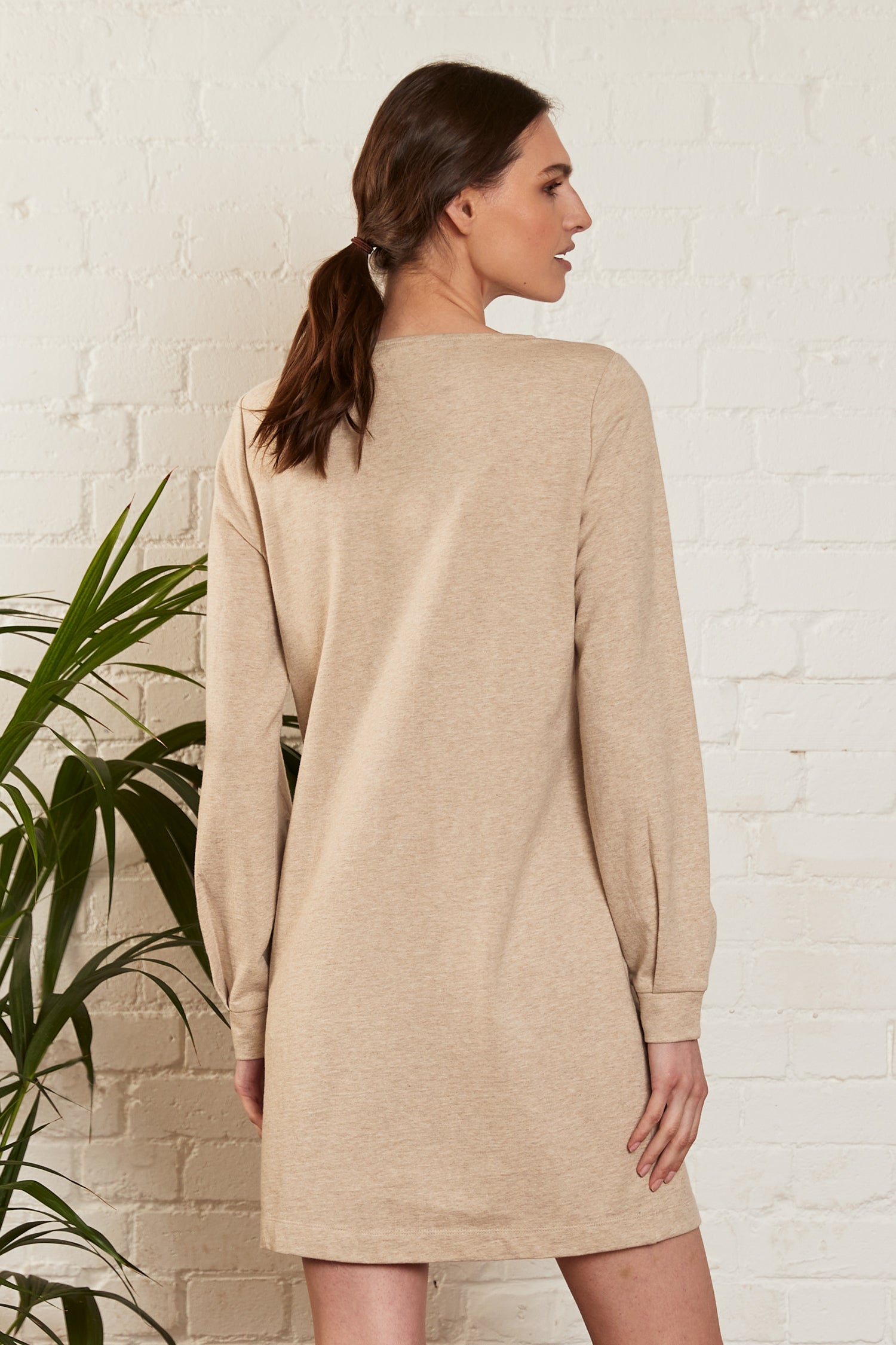 Marl Organic Cotton Boatneck Tunic Dress