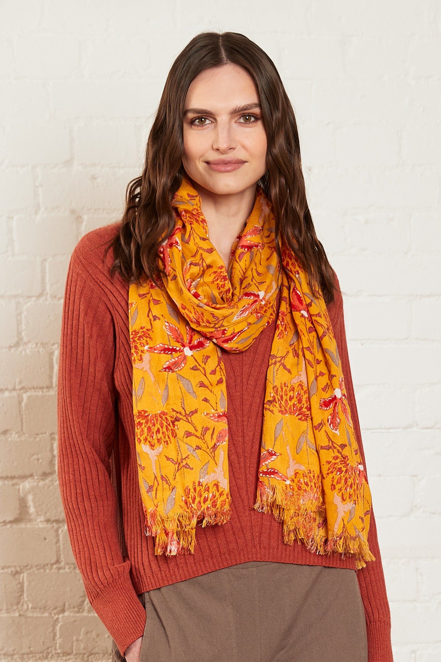 Viscose Trebah Printed Scarf