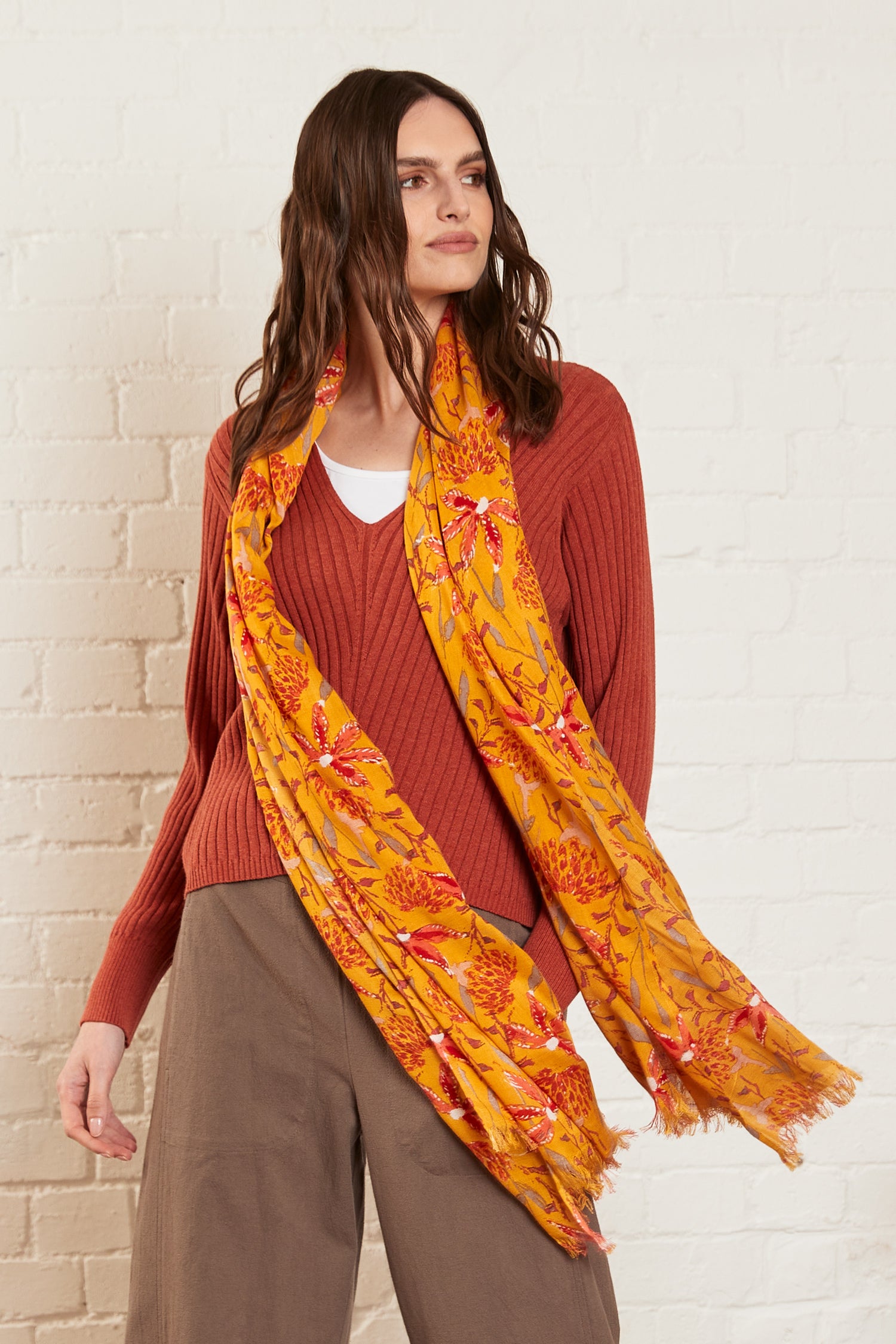 Viscose Trebah Printed Scarf