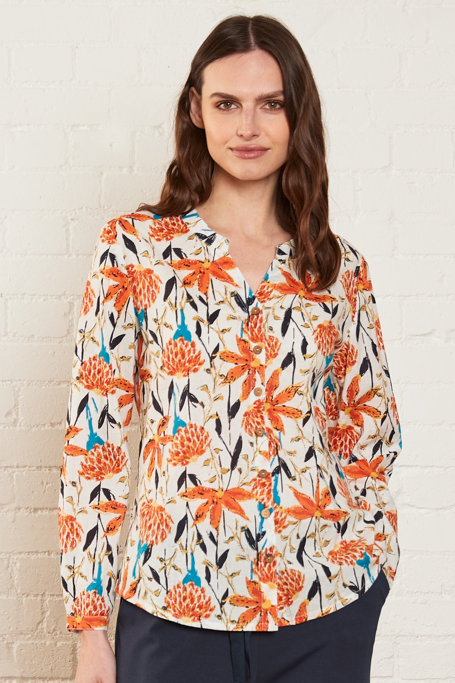 Trebah Cotton Floral Shirt