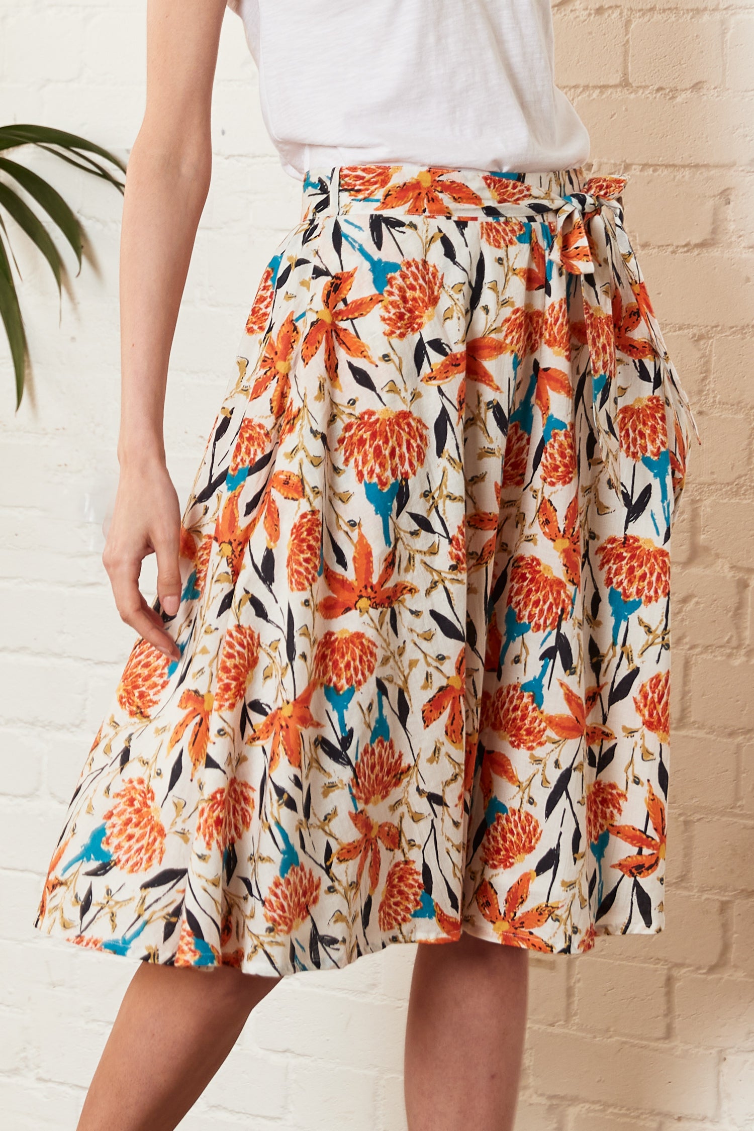 Trebah Cotton Floral Skirt