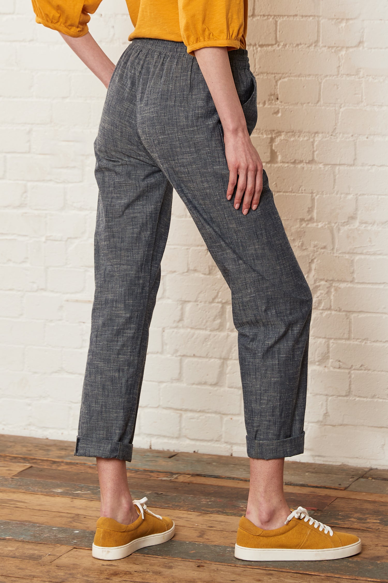 Cotton Chambray Cargo Trousers