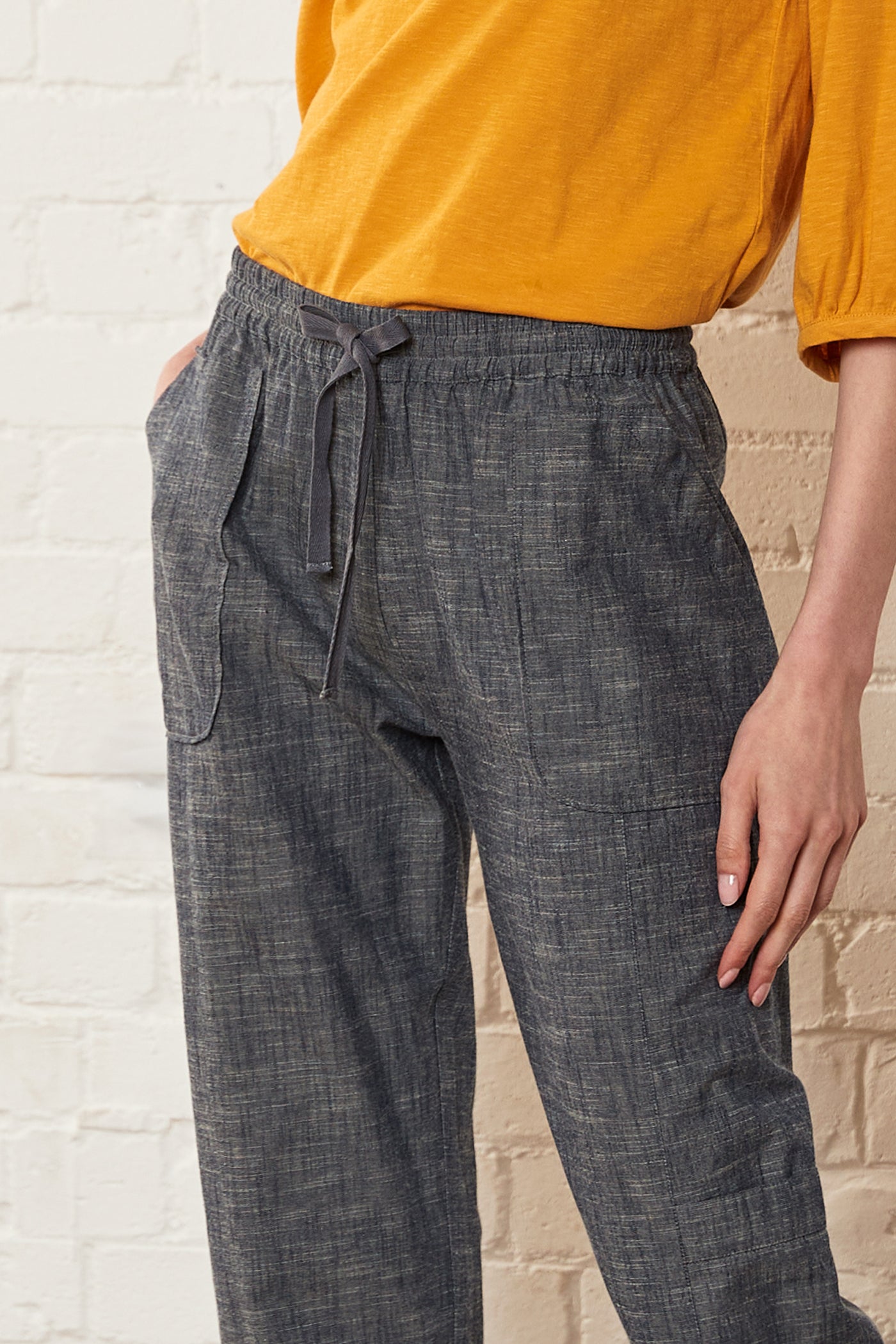 Cotton Chambray Cargo Trousers