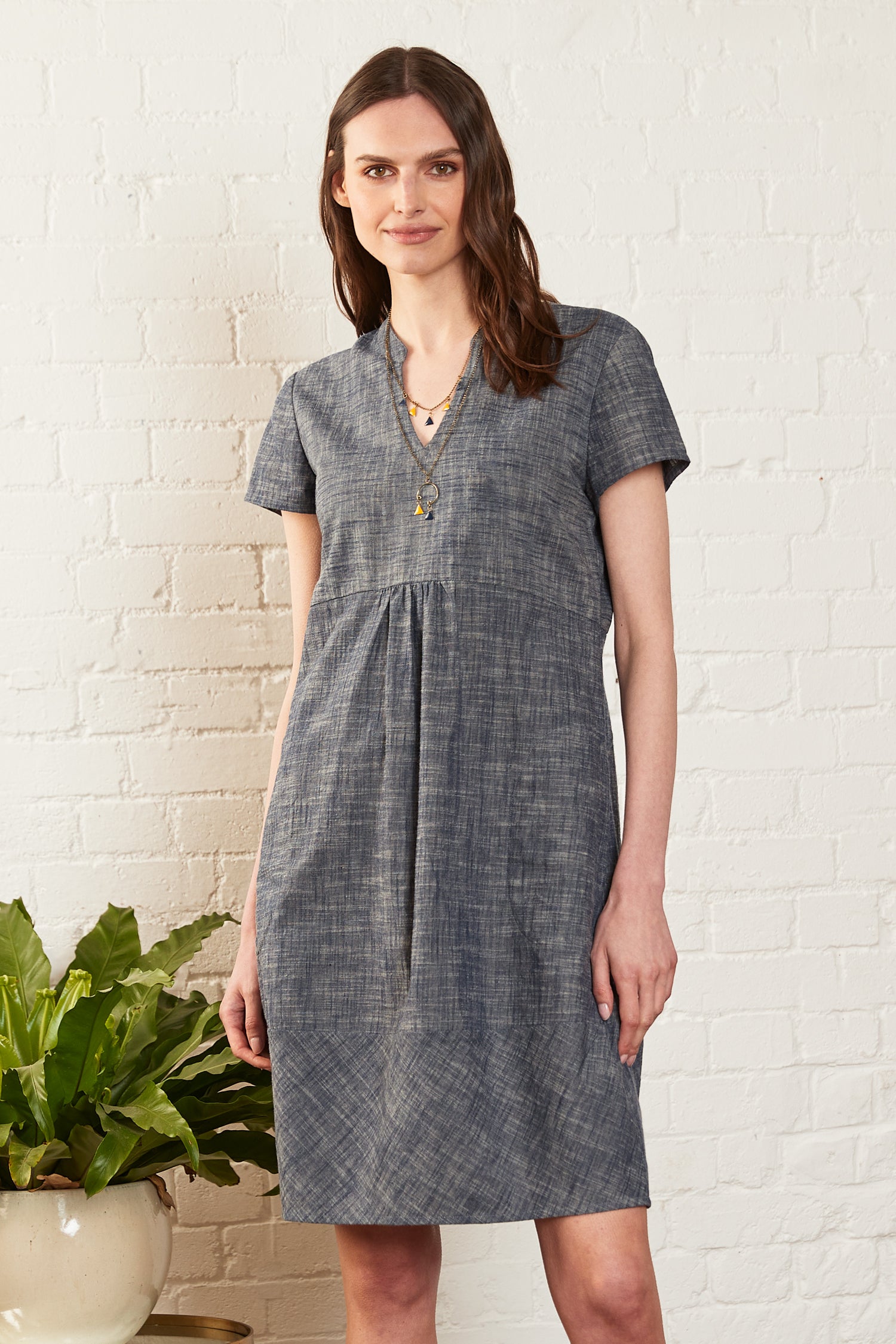 Cotton Chambray Tunic Dress