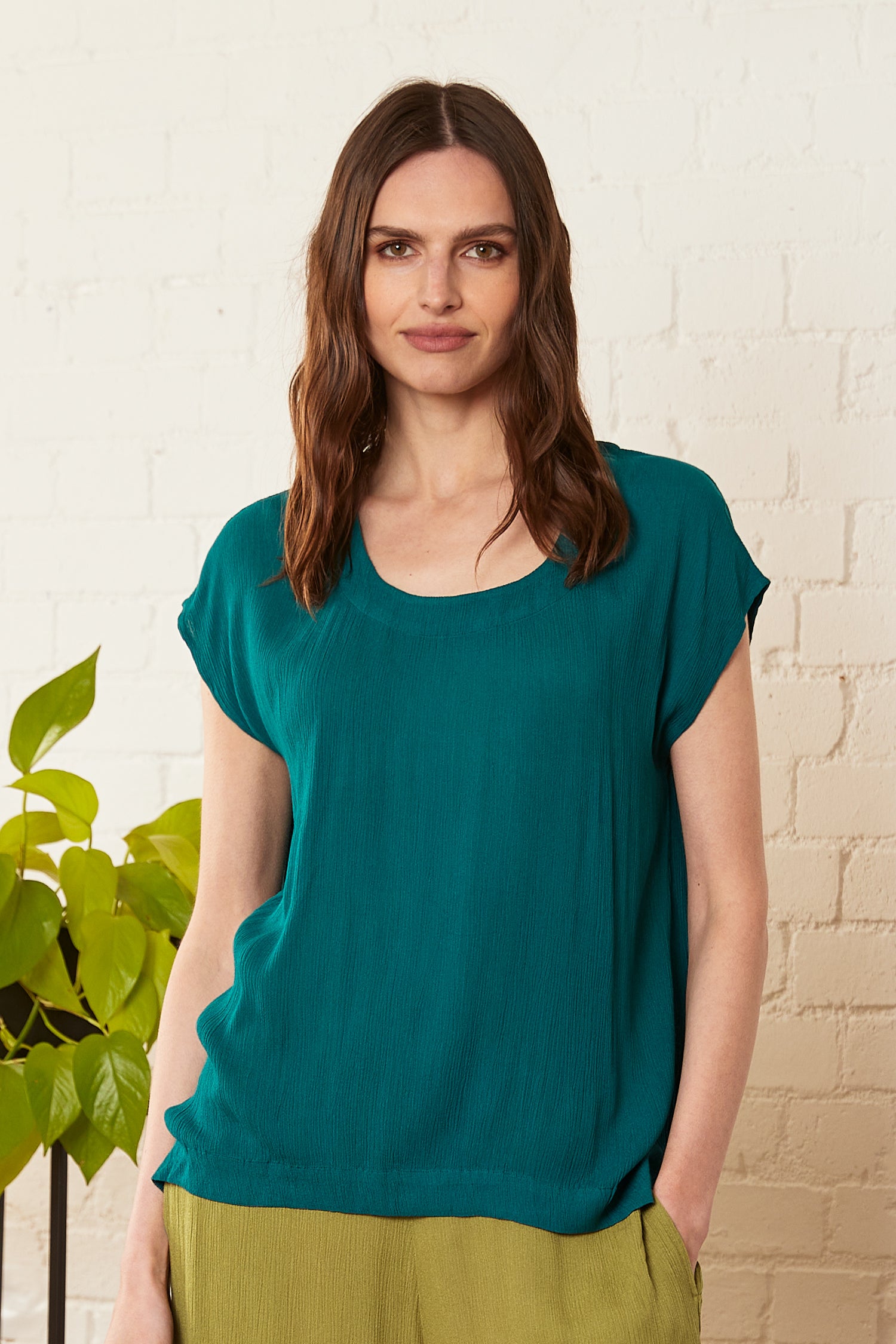 Crinkle Viscose Top