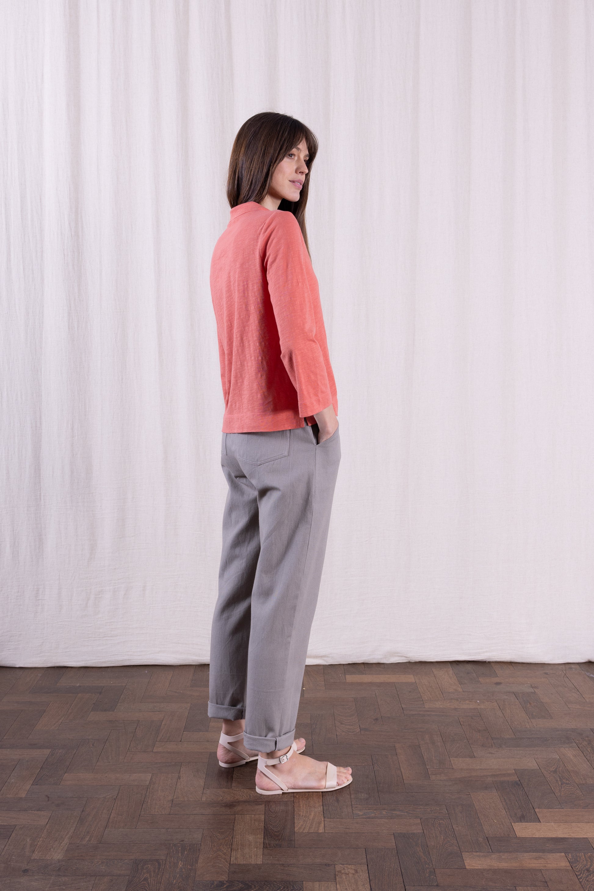 SS26 GOTS Organic Cotton Easy Collar Top - Tulip