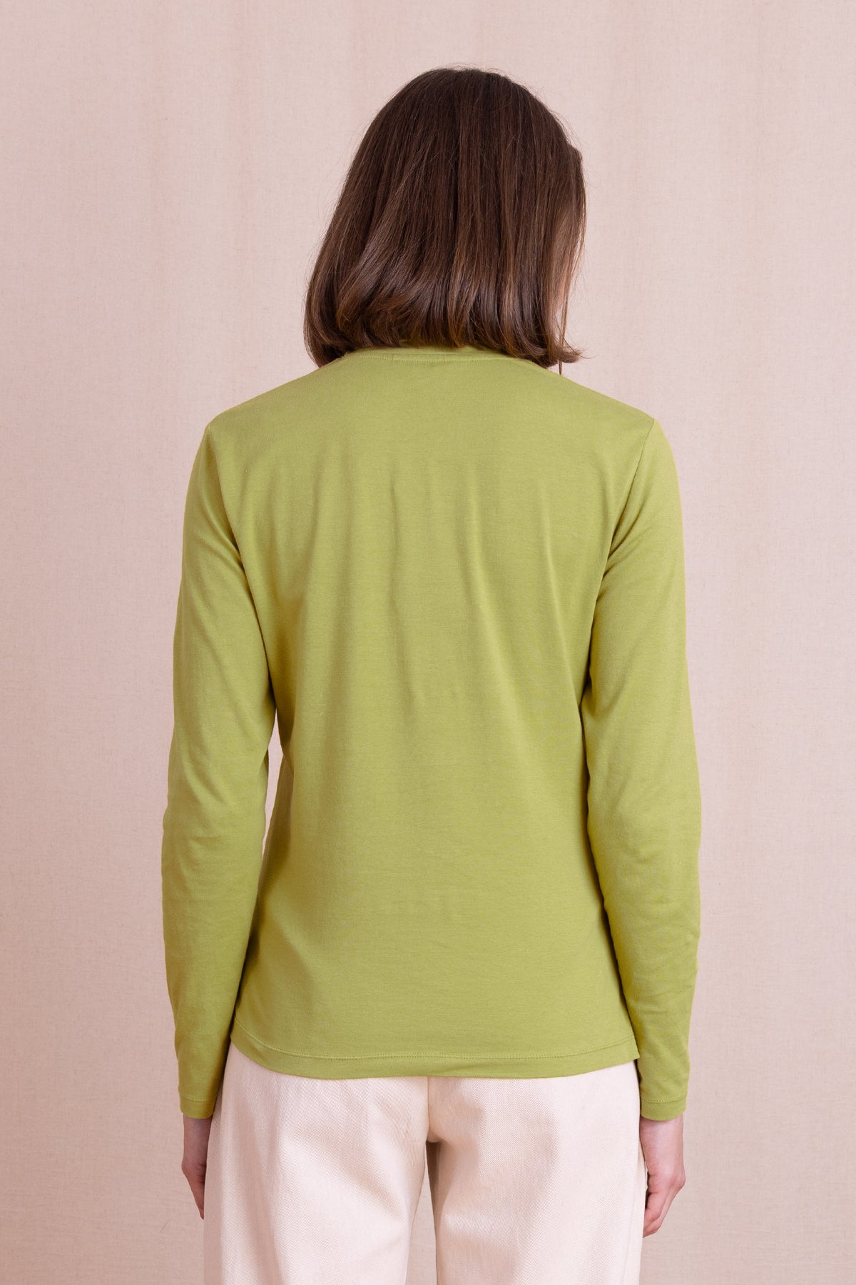 AW26 Organic Cotton Roll Neck Top - Citrus